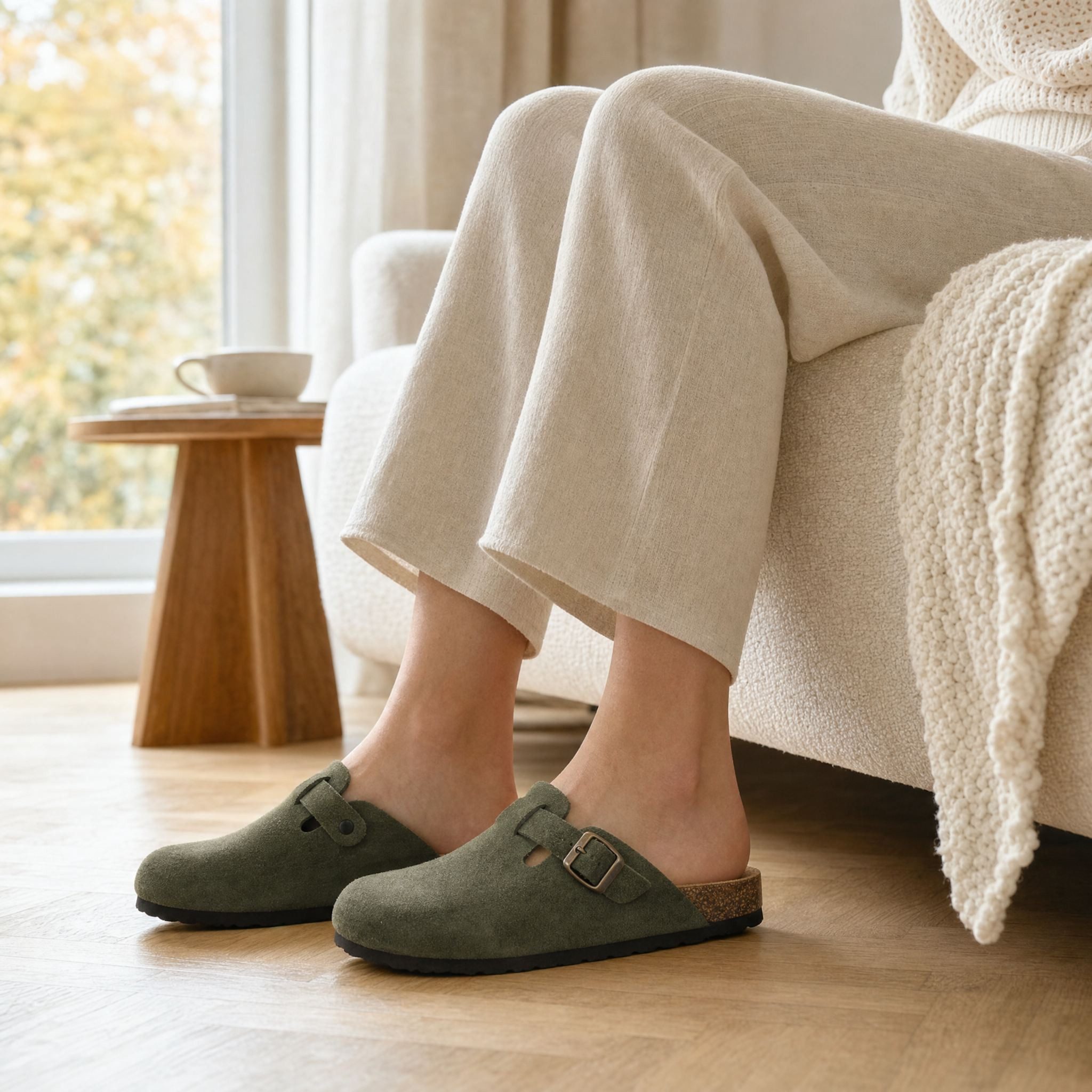 AFS-Schuhe Damen Clog aus Veloursleder mit Fußbett, Made in Germany – Bild 2 von 5