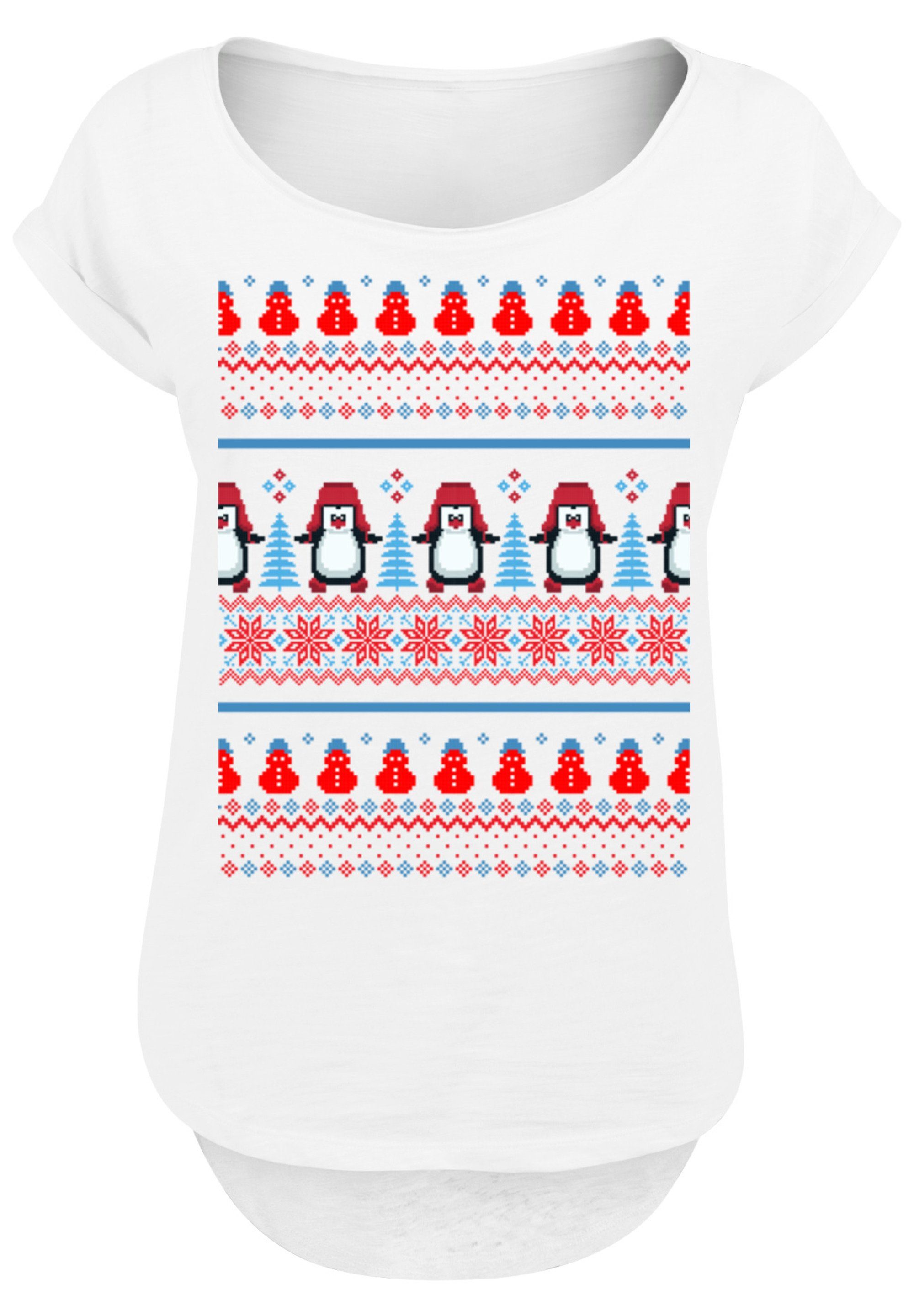 F4NT4STIC T-Shirt Christmas Pinguin Muster Print, Sehr weicher  Baumwollstoff mit hohem Tragekomfort