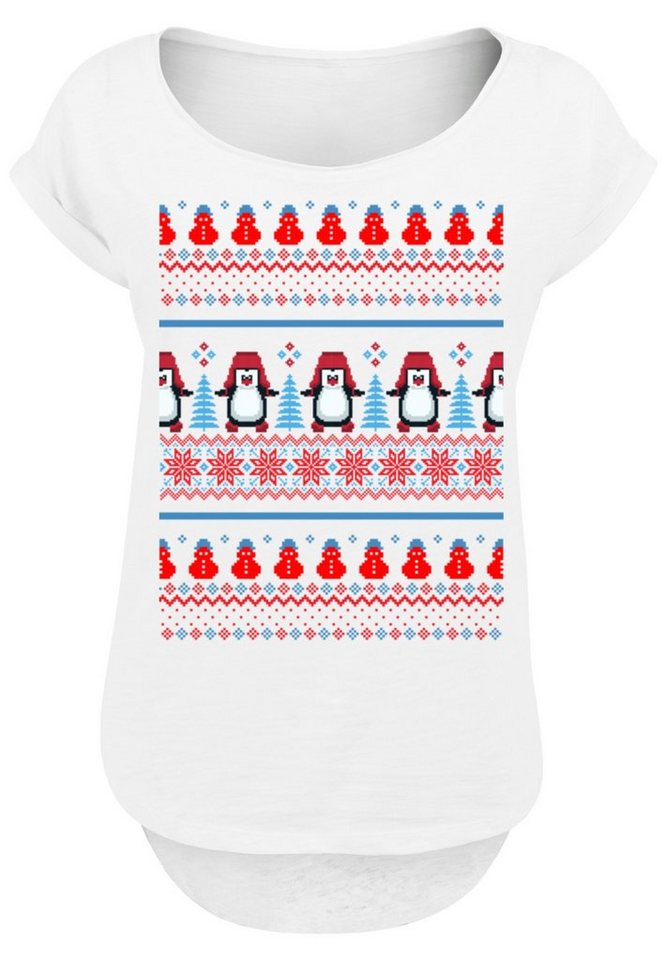 F4NT4STIC T-Shirt Christmas Pinguin Muster Print, Sehr weicher  Baumwollstoff mit hohem Tragekomfort