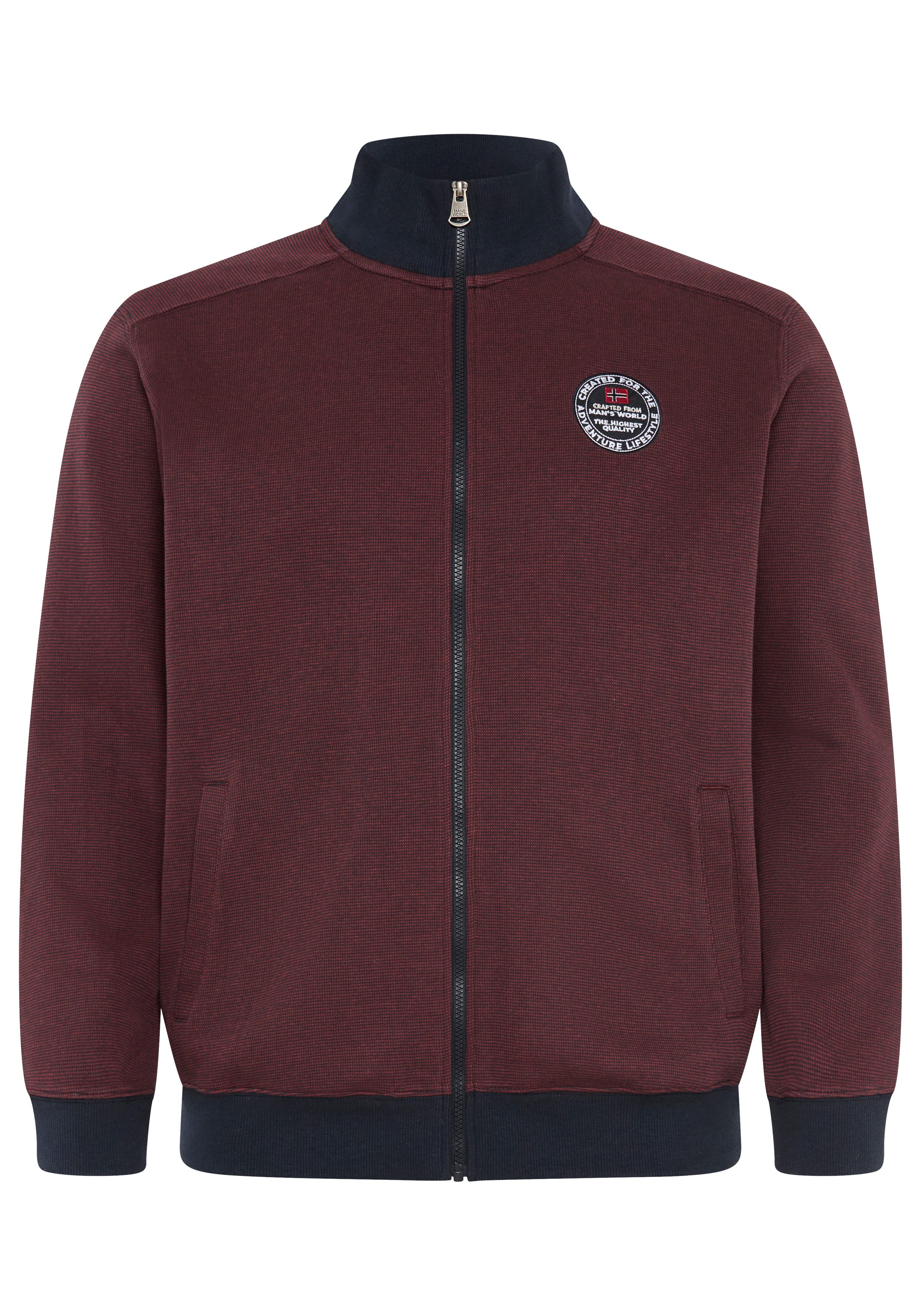 Man's World Plus Sweatjacke Regular Fit, mit normaler Länge, Langarm, aus Baumwolle und Polyester
