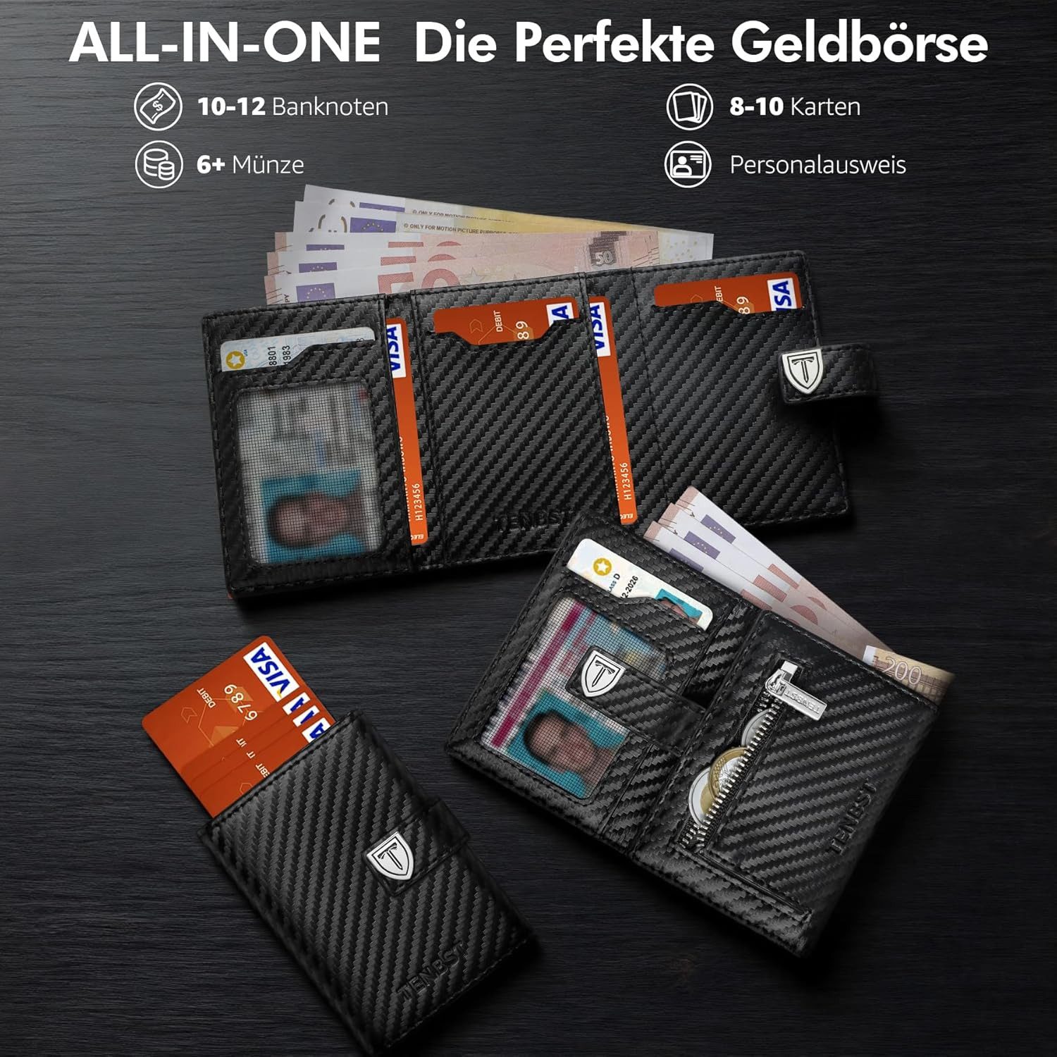 TEEHON Geldbörse Ultradünne Geldbörse Herren, Portmonee Herren (mit Münzfac günstig online kaufen
