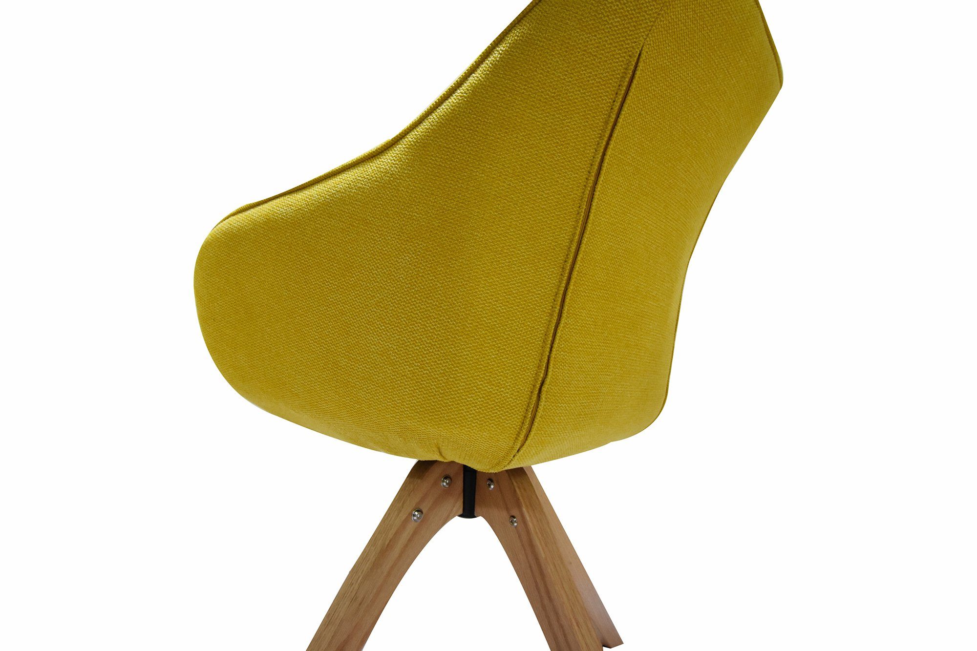 Sophia 58.5x85.5x61.5 gelb stabilem - Eiche (BxHxT): 1 gelb Armlehnstuhl (Esstischstuhl Farbe mit - (lackiert), | aus TPFLiving gelb - cm, Bezug St), cm Sitzhöhe: Gestell Esszimmerstuhl Stoff MAßE 47,5