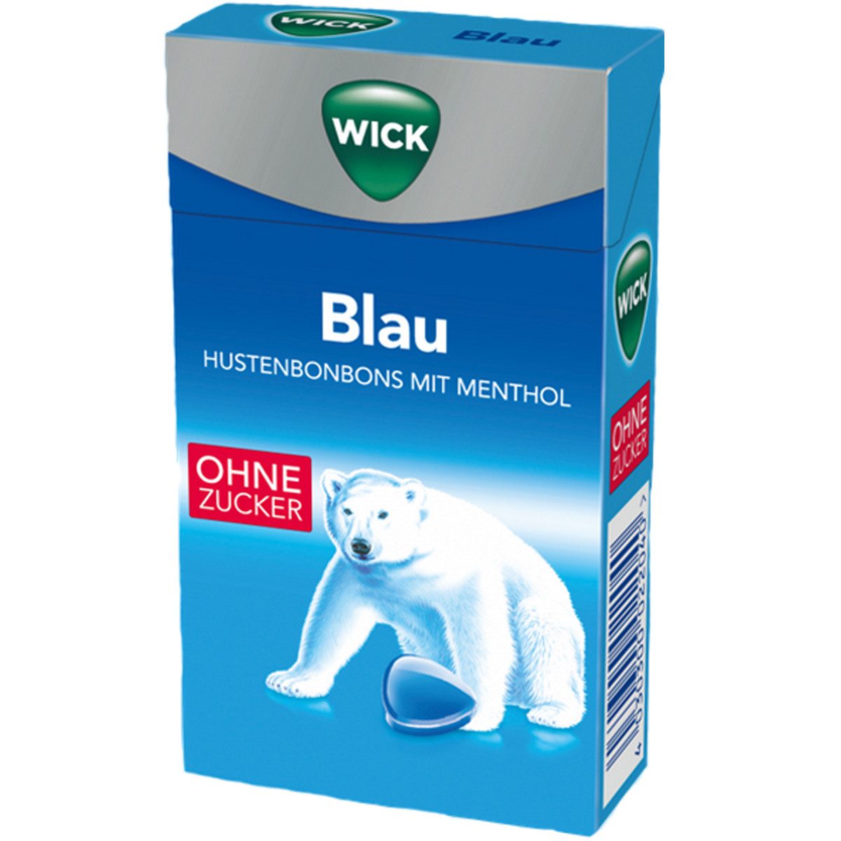 WICK Süßigkeit, WICK Blau Menthol Zuckerfreie Halsbonbons mit reinem Menthol 46g