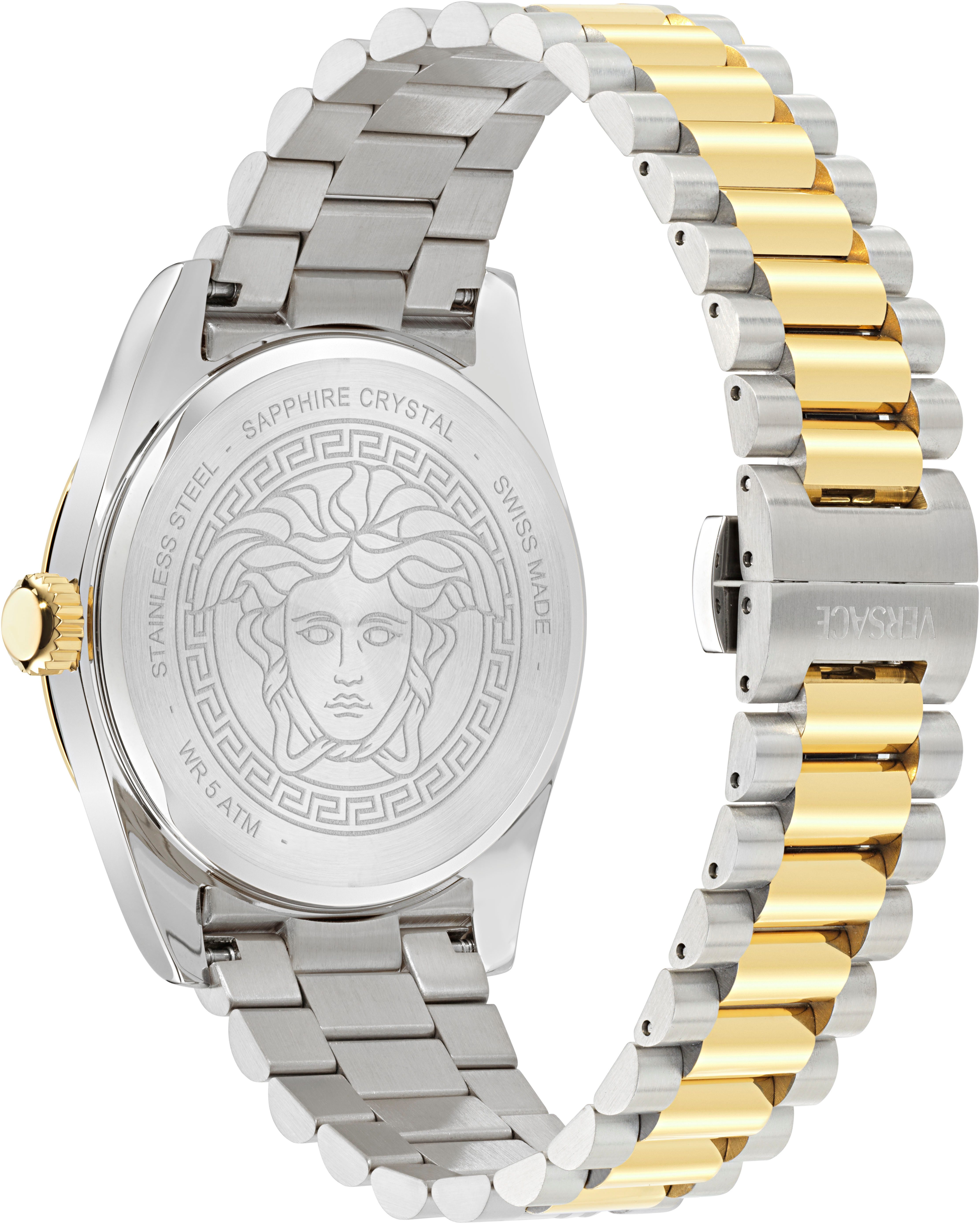 Versace Quarzuhr MILLENYIUM GENT VE0G00525, Armbanduhr, Herrenuhr, Swiss Made, Edelstahlarmband, analog, Datum