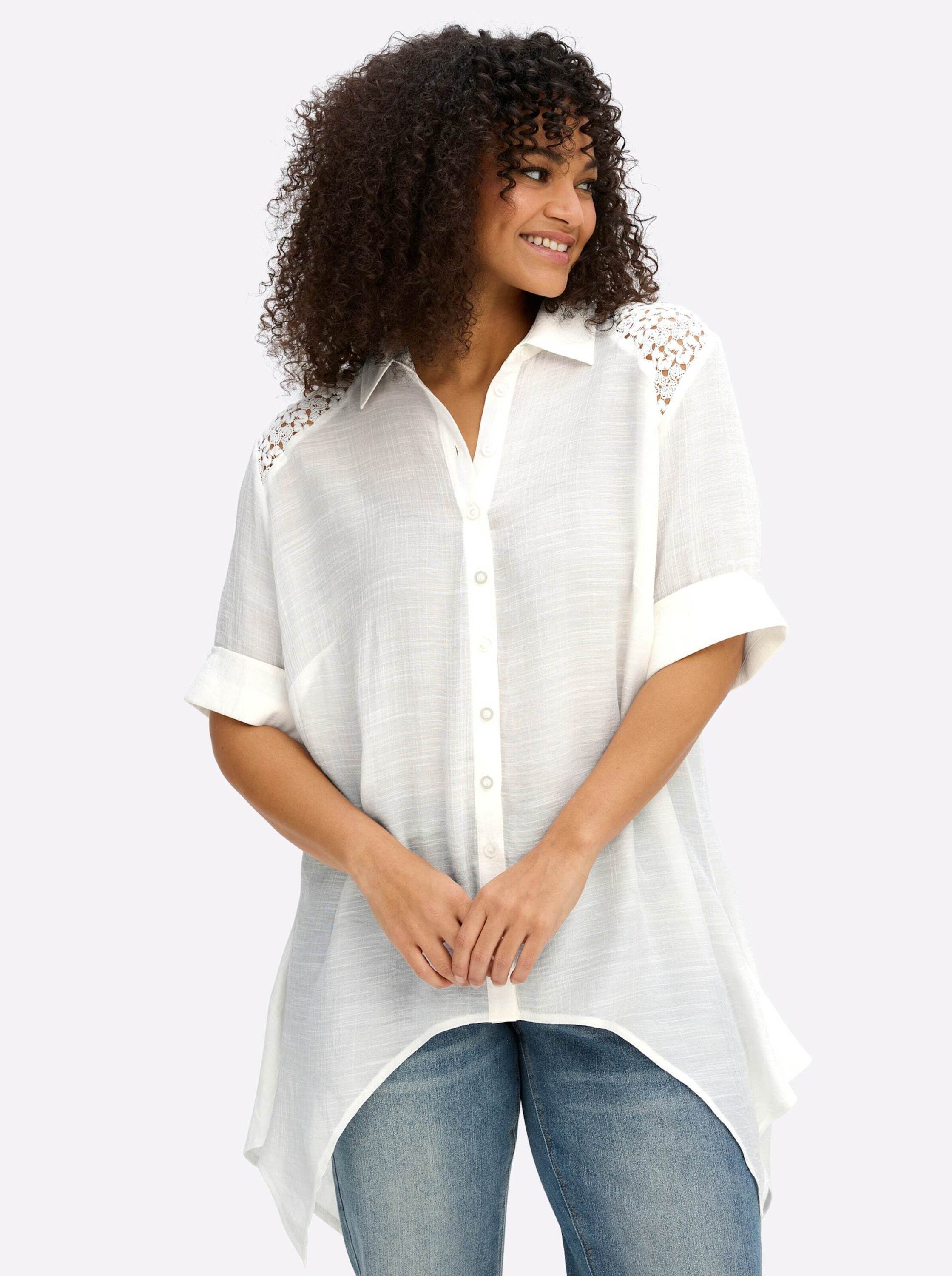 sheego by Joe Browns Klassische Bluse Halbarm-Bluse Kurzarm
