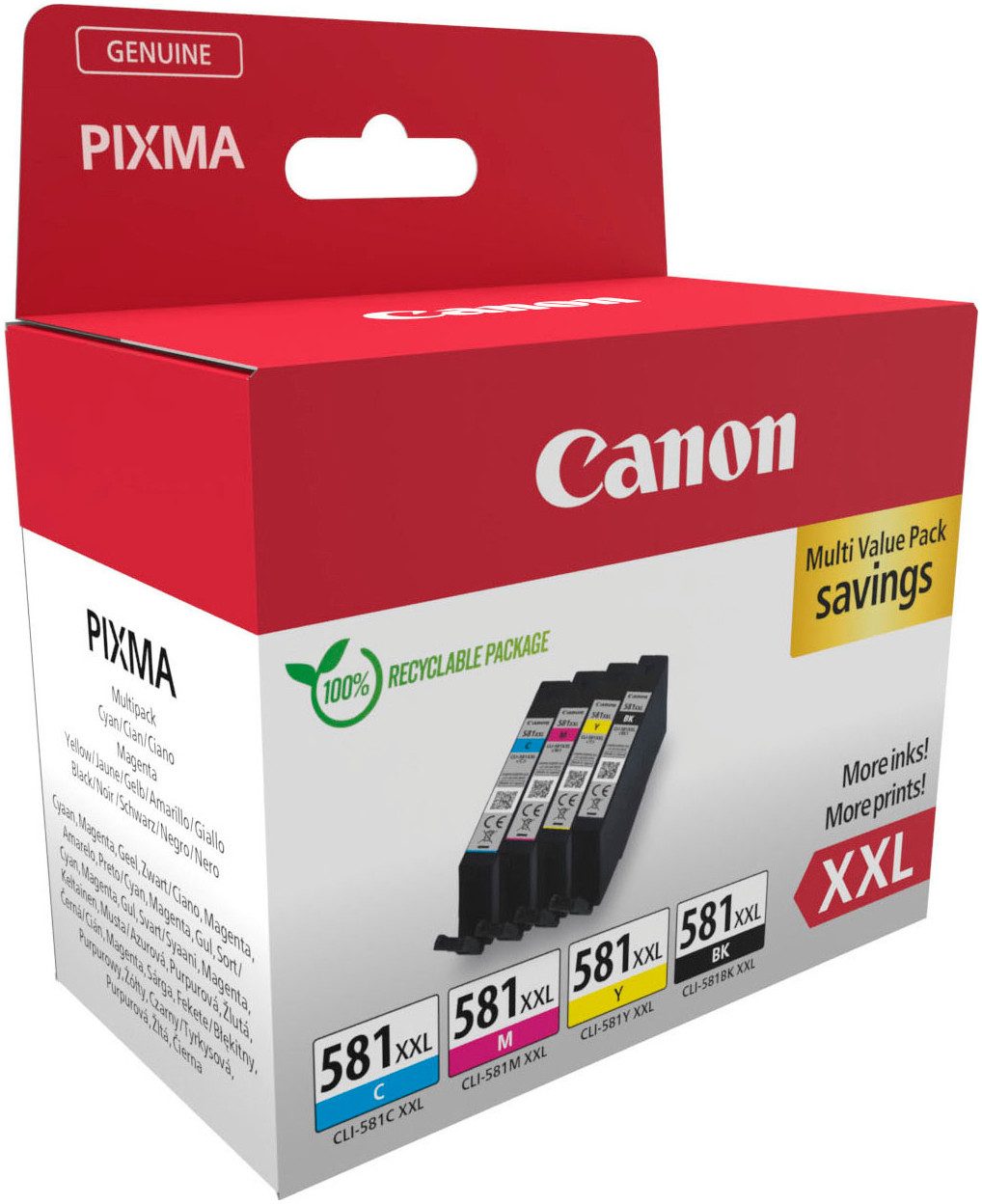 Canon Canon CLI-581XXL BK/C/M/Y Tinte mit sehr hoher Reichweite Multipack Tintenpatrone
