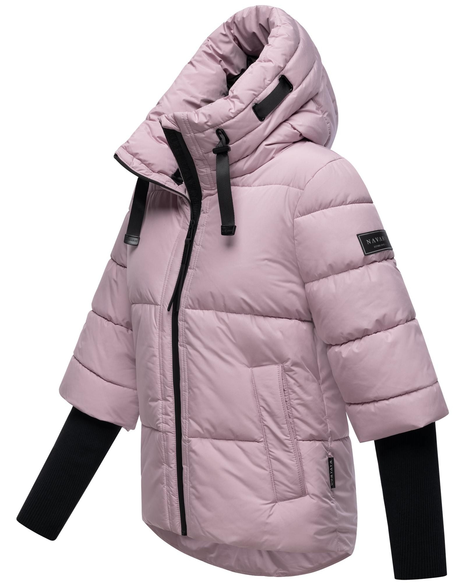 Navahoo Steppjacke Lotusherz XIV Warme gesteppte Winterjacke mit Rippstrickärmeln