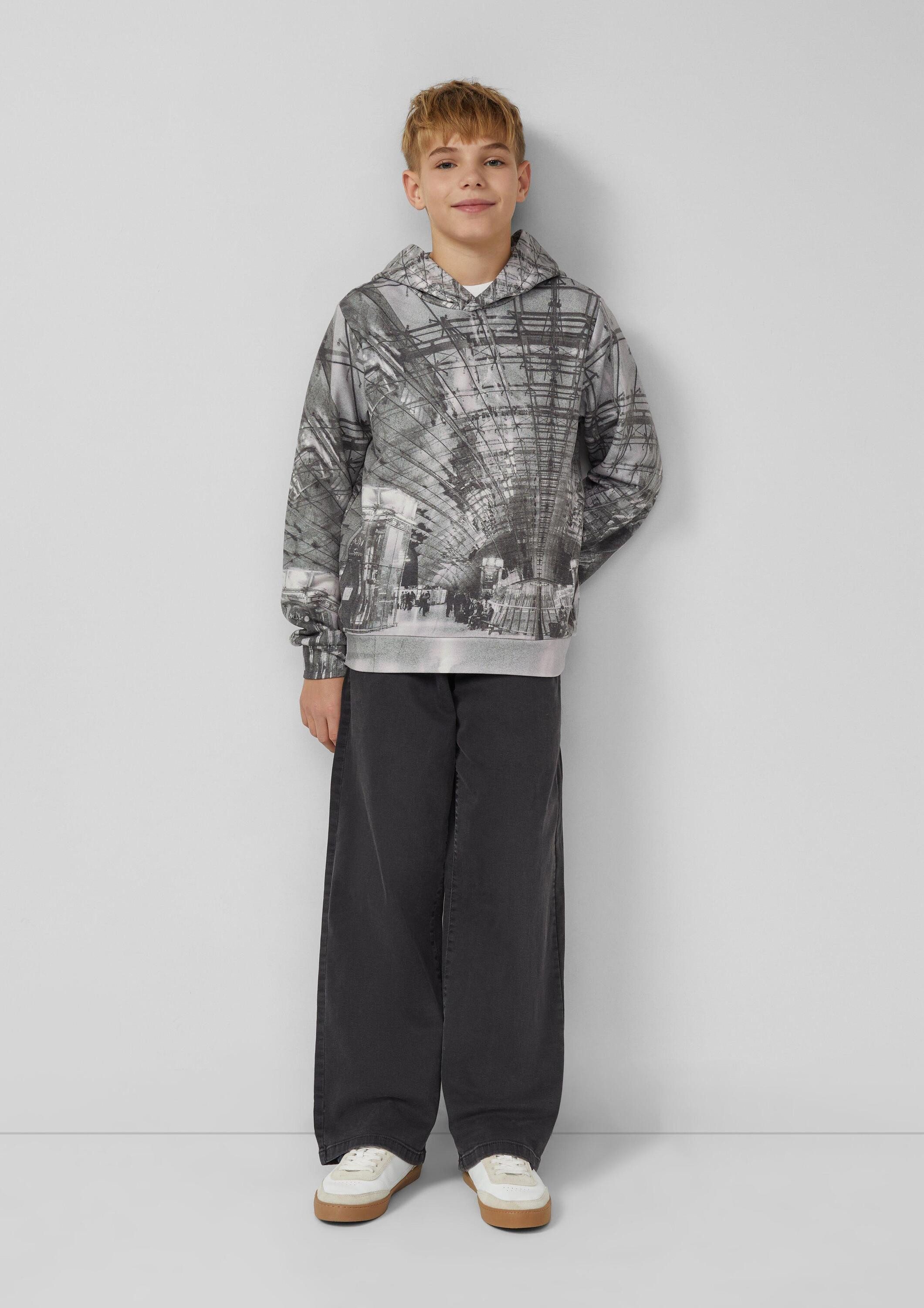 s.Oliver Sweatshirt Sweatshirt Hoodie mit All-over-Print