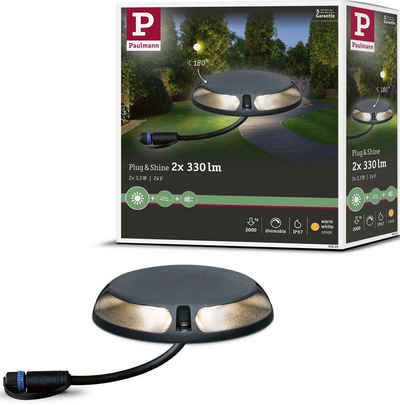 Paulmann LED Sockelleuchte Outdoor Plug&Shine Boden ABL, Plug & Shine, LED fest integriert, Warmweiß, IP67 3000K 24V