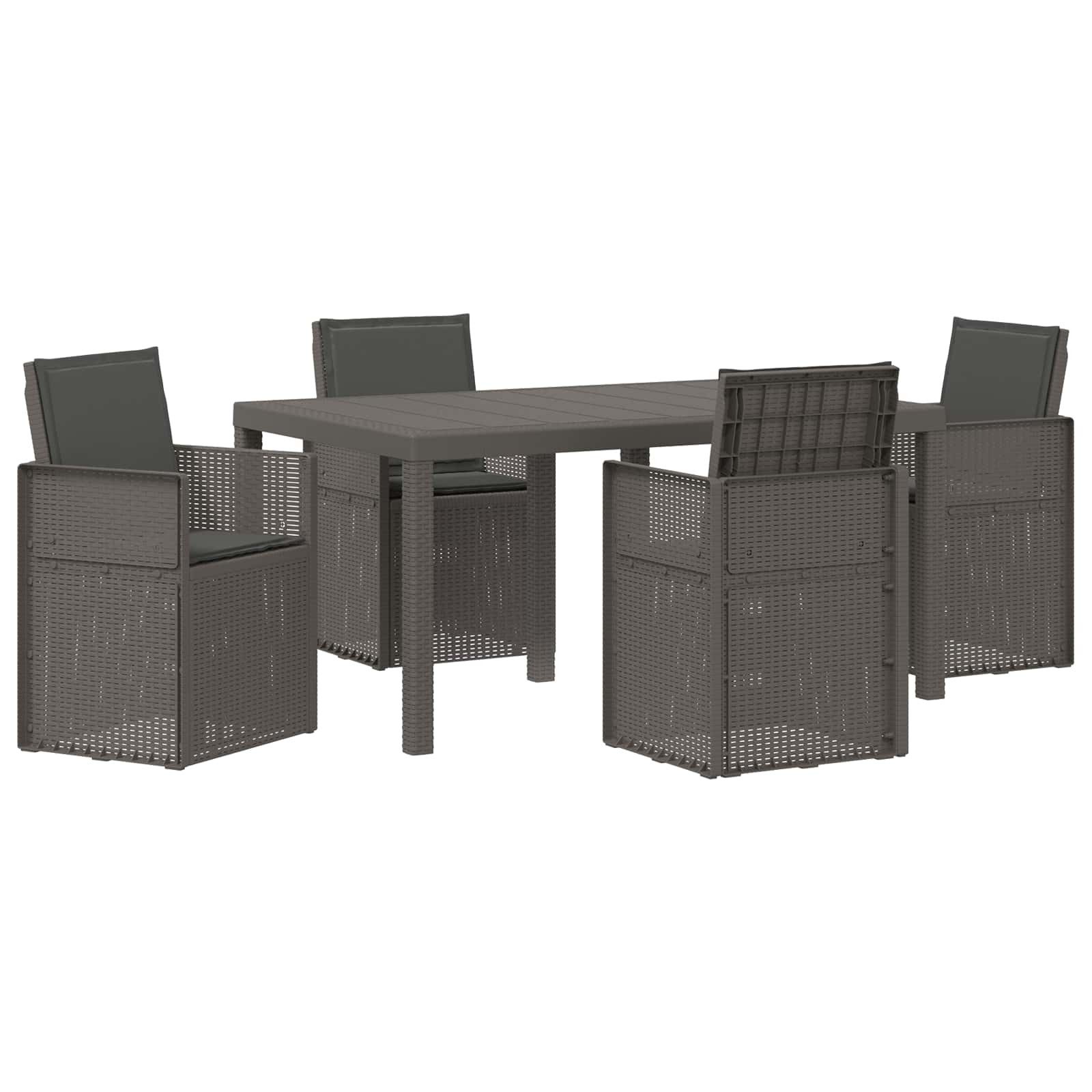 Gartenlounge-Set Garten Essgruppe 5 stk. Hellgrau und Anthrazit PP