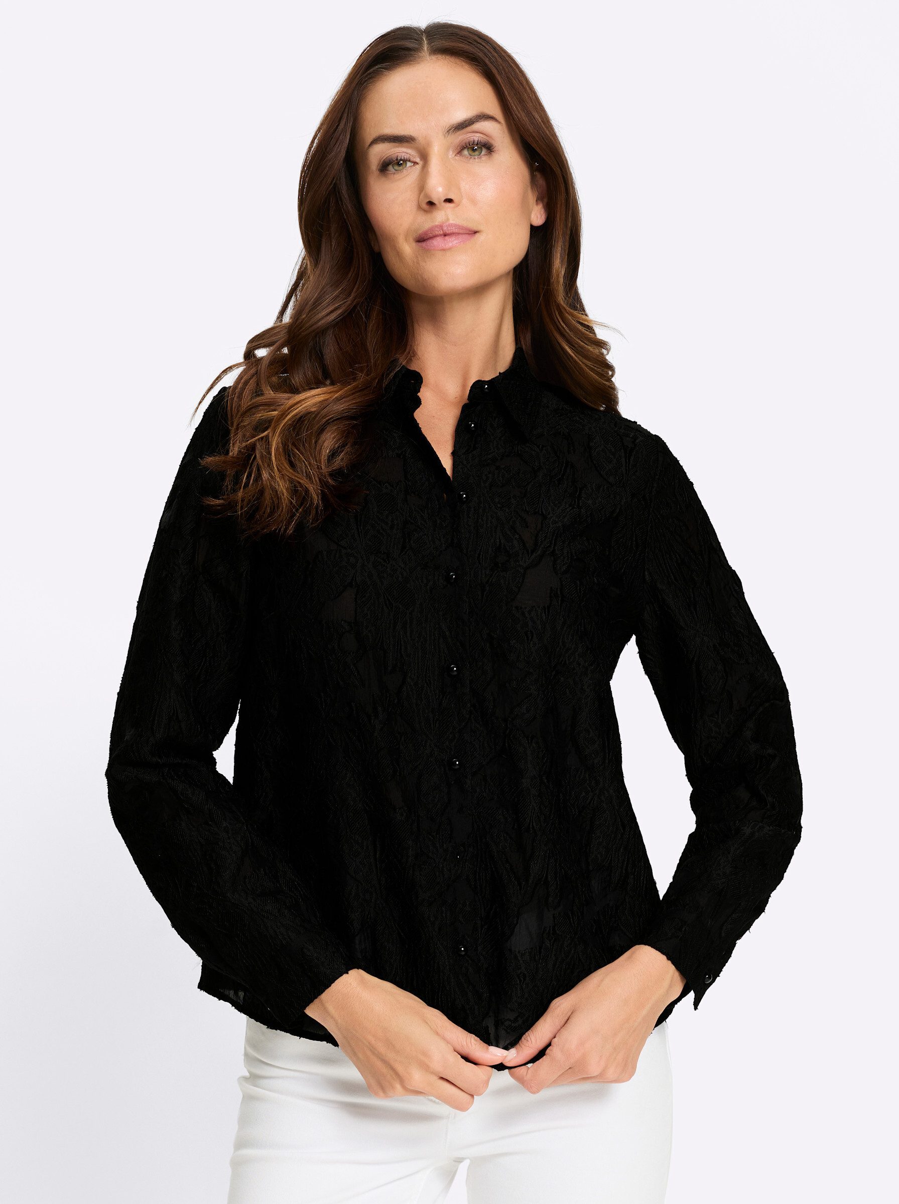 Klassische Bluse Bluse Langarm