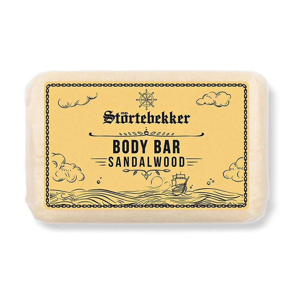 Feste Duschseife - Sandelholz - natürliche Reinigung, plastikfrei, vegan (120g)