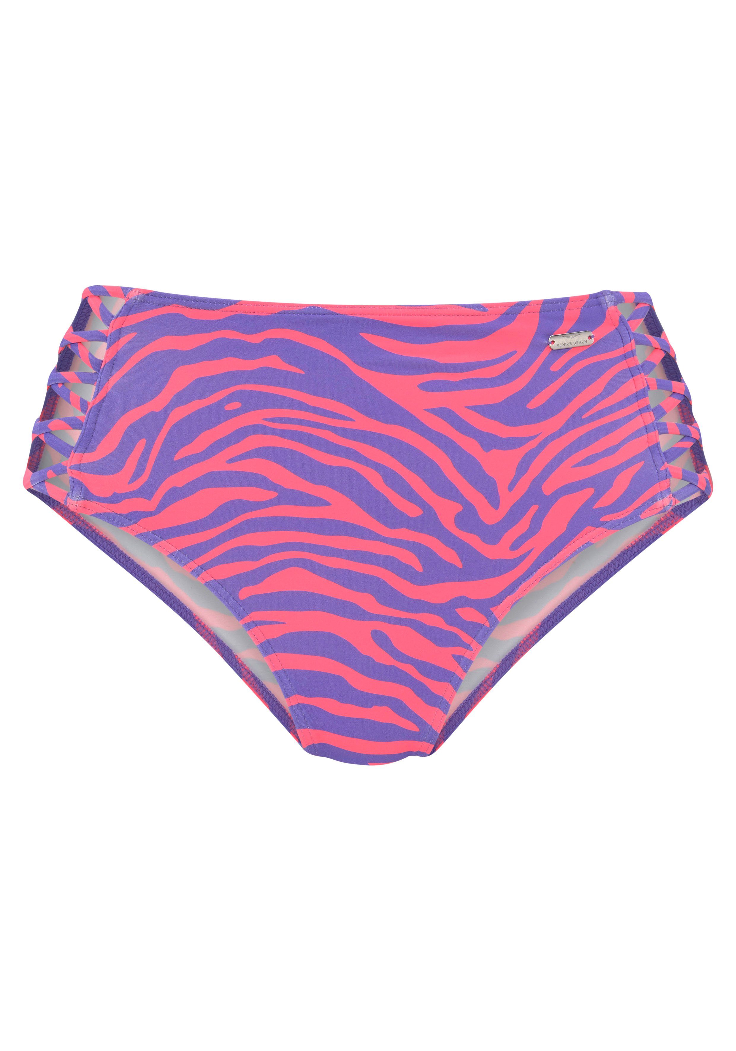 Venice Beach Highwaist-Bikini-Hose Fjella mit gekreuzten Bändern