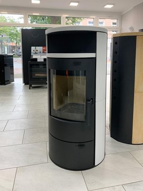 Thermia Kaminofen München V3 schwarz Speckstein weiß beschichtet, 7 kW, Dauerbrand