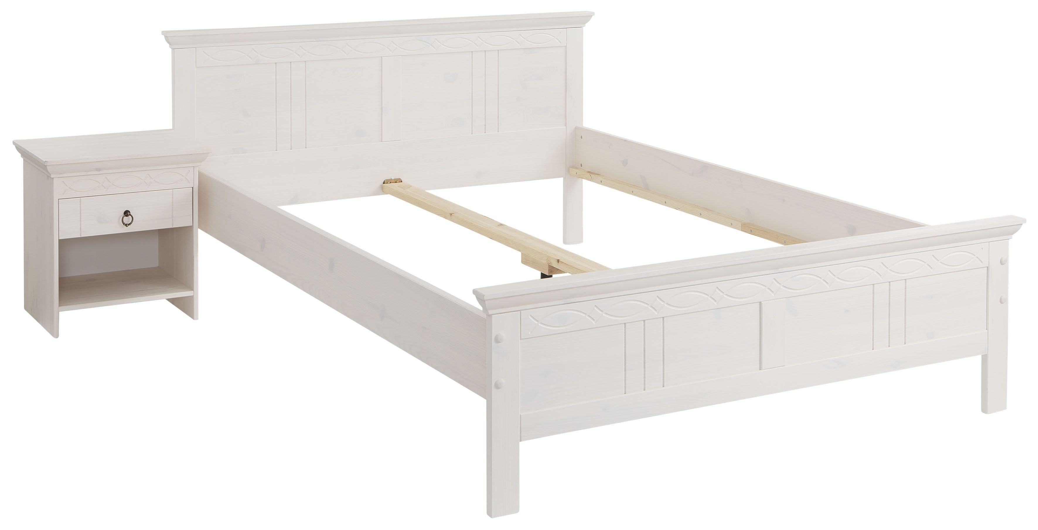 OTTO home Massivholzbett Indra, Landhausstil, edles Design,zertifiziertes Massivholz (Breite/Belastbarkeit 180cm/220 KG, 140cm/180 KG, 90cm/120 KG), mit Kopftei – Bild 5 von 5