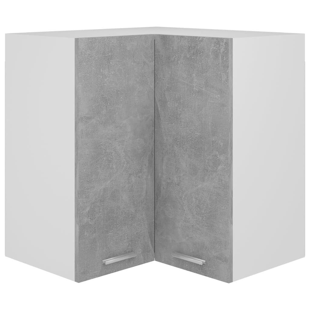 vidaXL Eckhängeschrank in Betongrau mit 2 Türen (LxBxH: 57x57x60 cm)