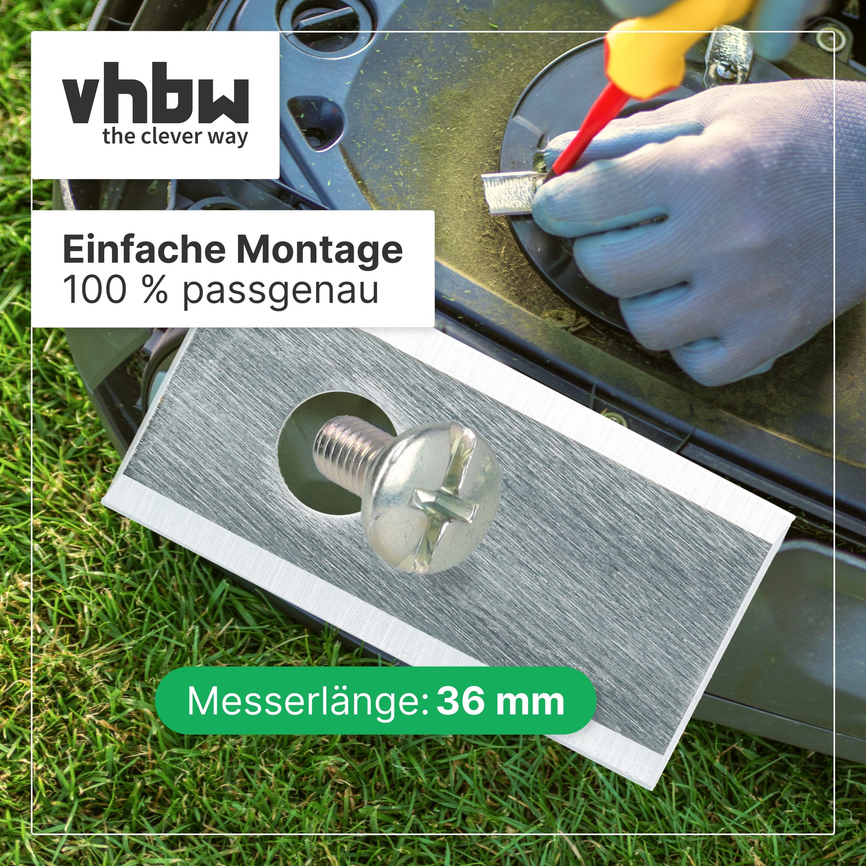 vhbw Rasenmähermesser passend für Scheppach Practixx PX-RRM-2000Wi, PX-RRM-600Wi, PX-RRM-500 (30-St), Ersatzmesser für Ihren Rasenroboter, Mähroboter, Schneid-K – Bild 4 von 5