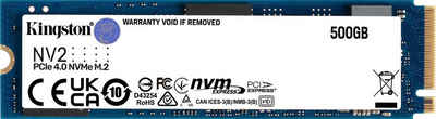 Kingston NV2 PCIe 4.0 NVMe SSD 500GB interne SSD (500 GB) 3500 MB/S Lesegeschwindigkeit, 2100 MB/S Schreibgeschwindigkeit