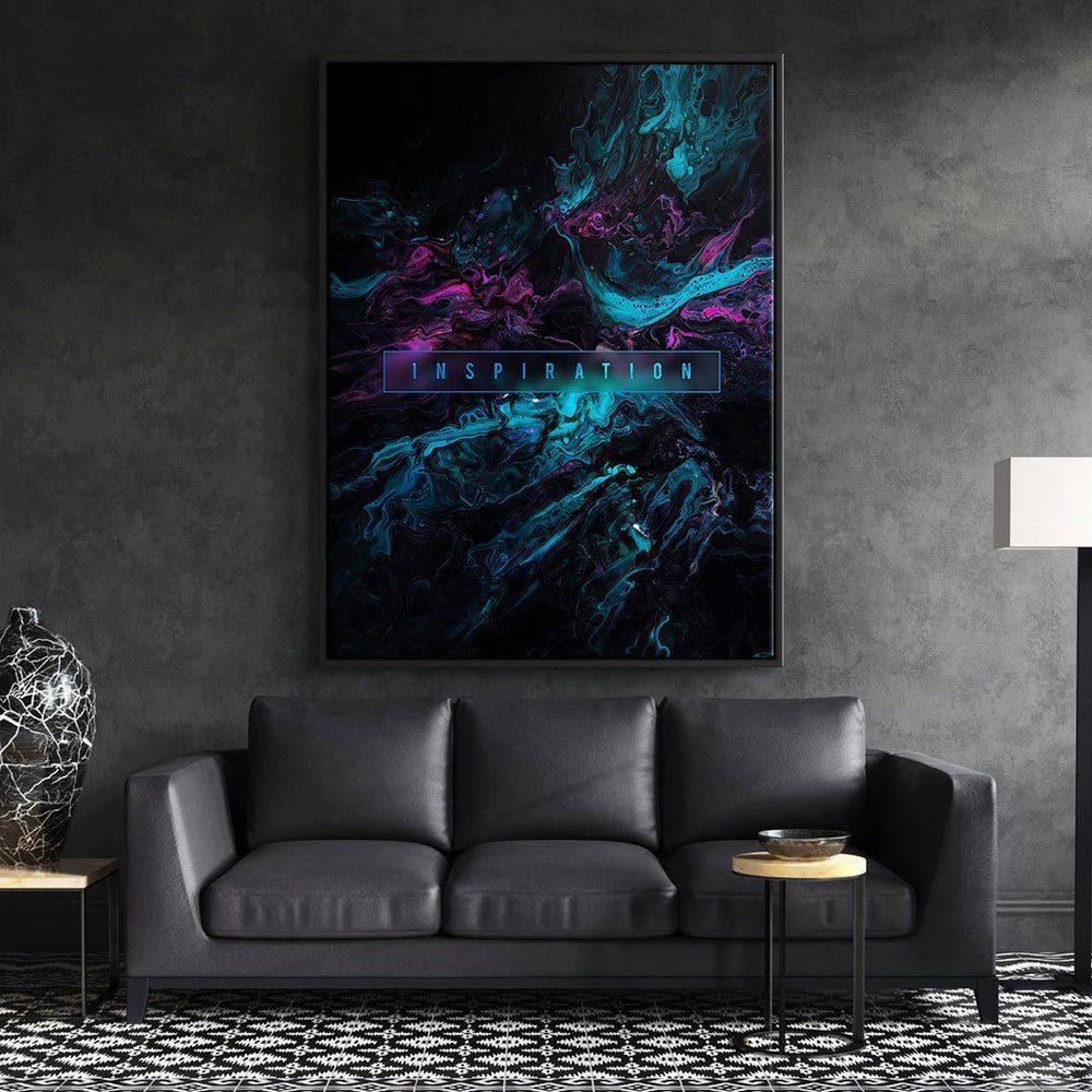Rahmen schwarzer Leinwandbild, pure Englisch, Wandbild Lebensenergie von für Modernes DOTCOMCANVAS®