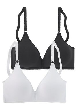 petite fleur Bralette-BH (Packung, 2 Stück) ohne Bügel aus angenehm weicher Baumwollqualität