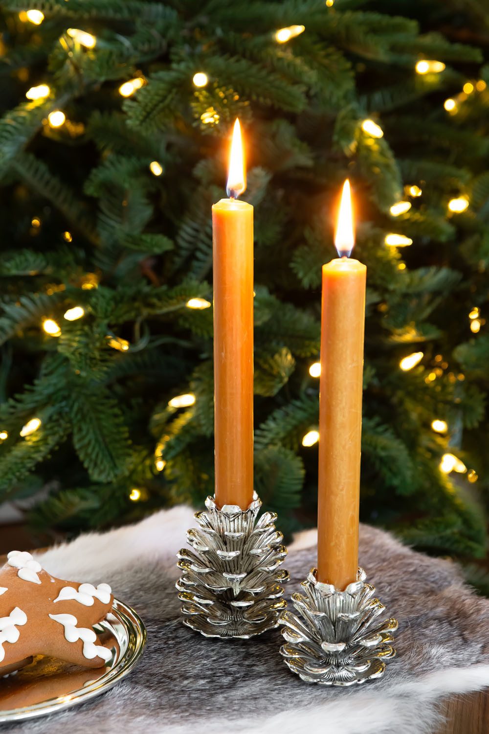 EDZARD Kerzenhalter Zapfen (H 9 cm, Ø 7 cm) Kerzenhalter mit Tannen-Design, Weihnachtsdeko – Bild 5 von 5