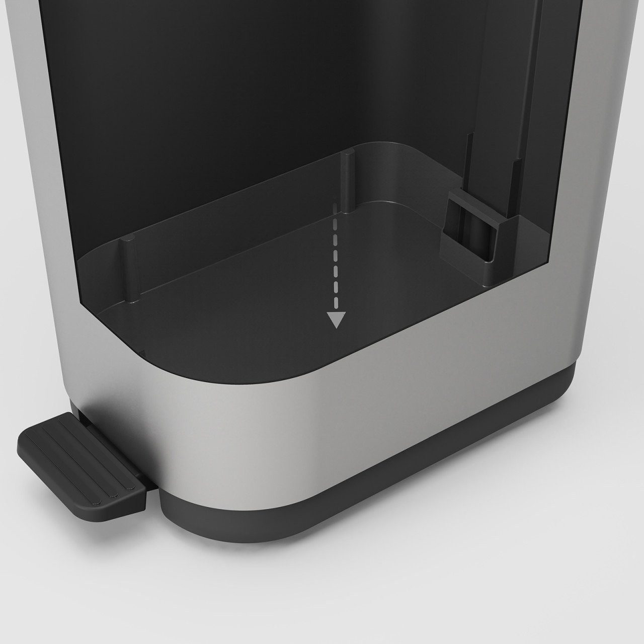 ROTHO Mülleimer Rotho Treteimer Ribo 35 L weiß grau