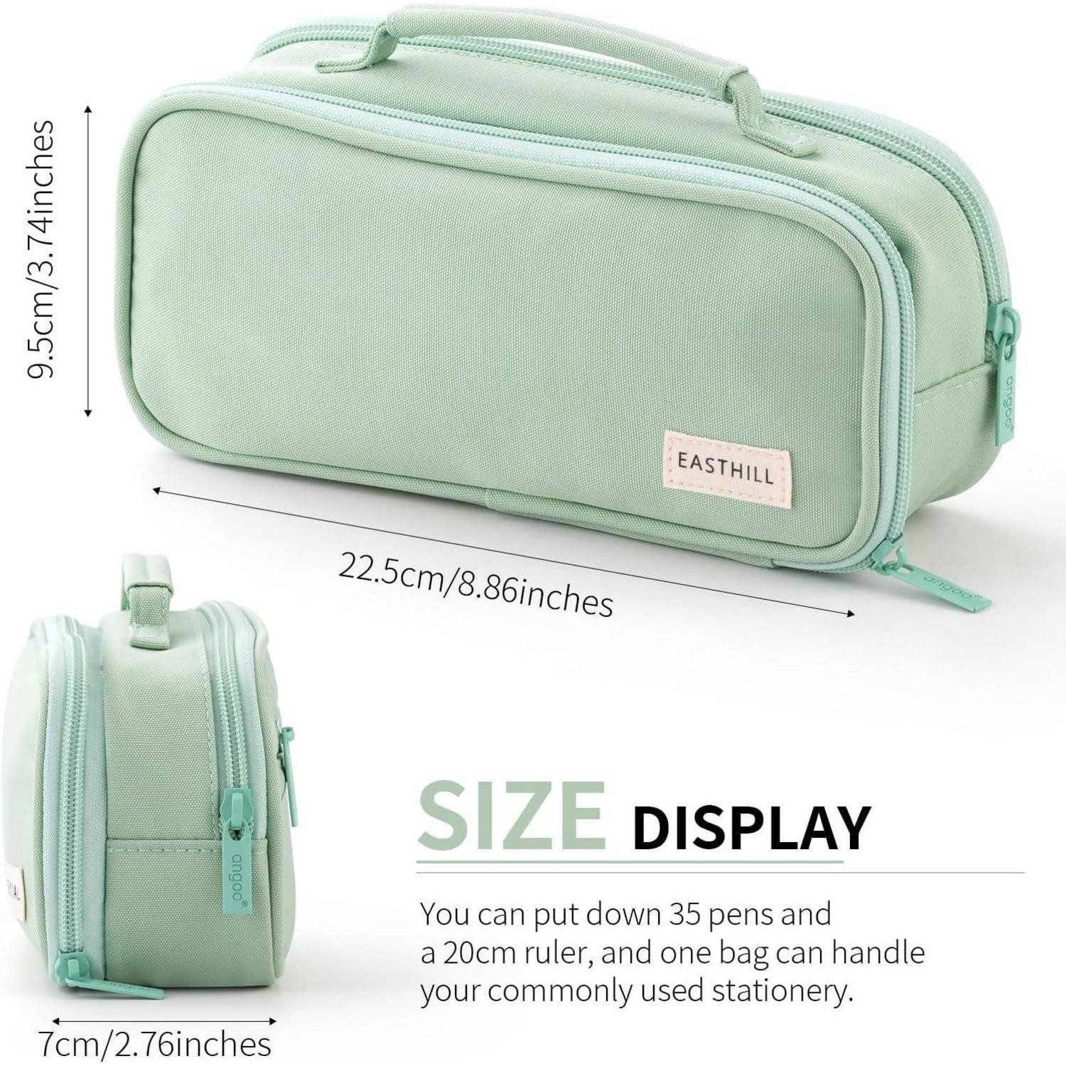 LuxusKollektion Federmäppchen Großes Federmäppchen Organizer Canvas Bleistift Tasche Mädchen-Grün