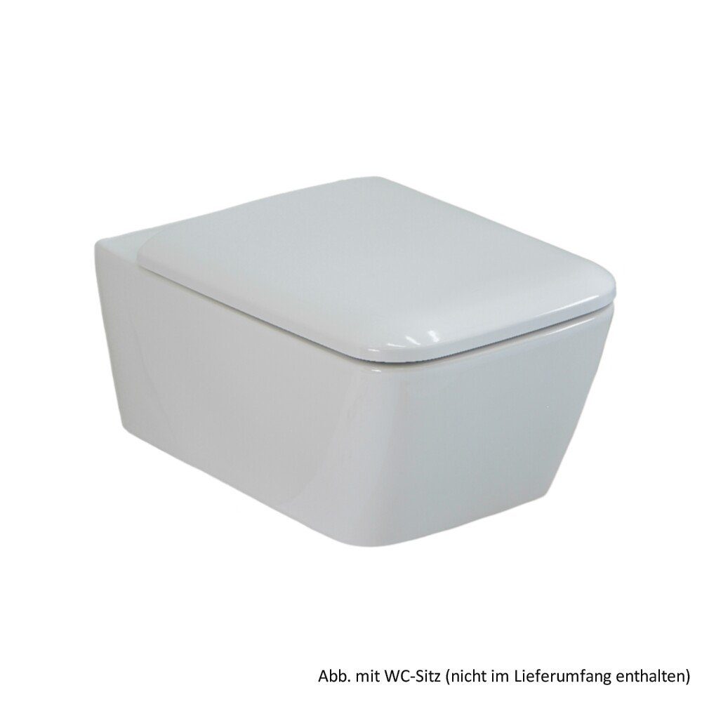 WC-Komplettset Geberit Wand-Tiefspül-WC iCon Square ohne Spülrand/Rimfree, weiß, 2019