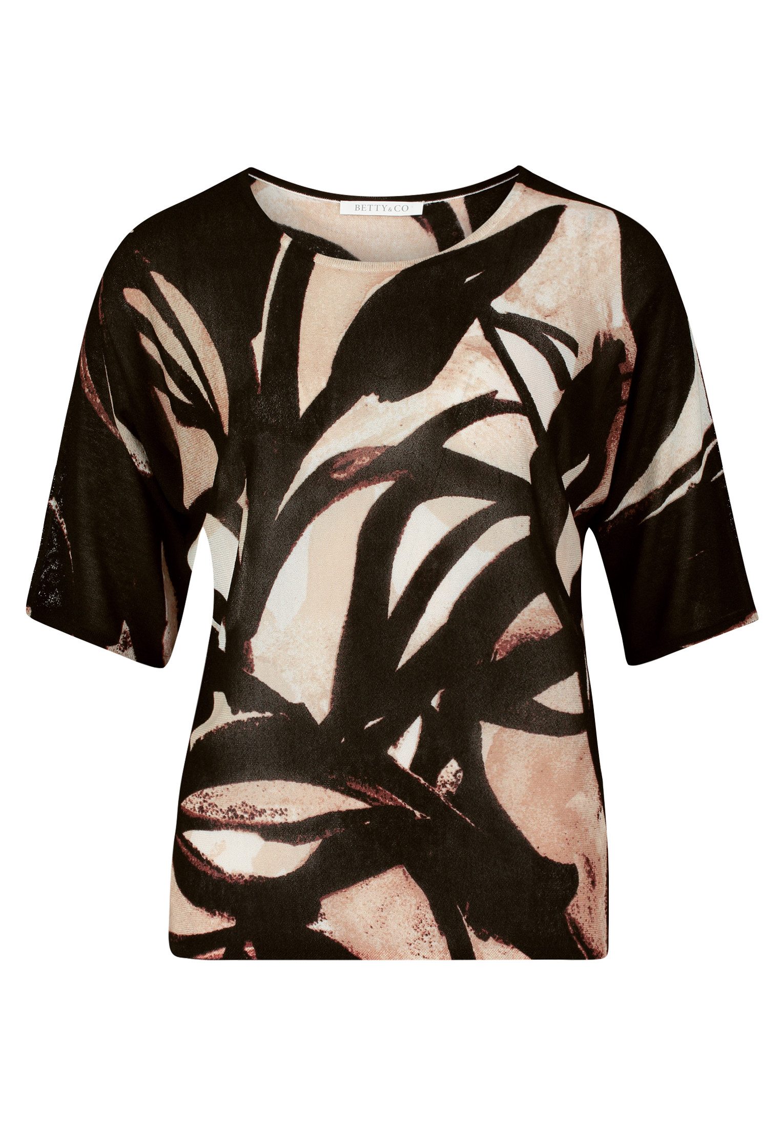 Betty&Co Strickpullover Damen Feinstrickpullover mit Print (1-tlg) Druck günstig online kaufen