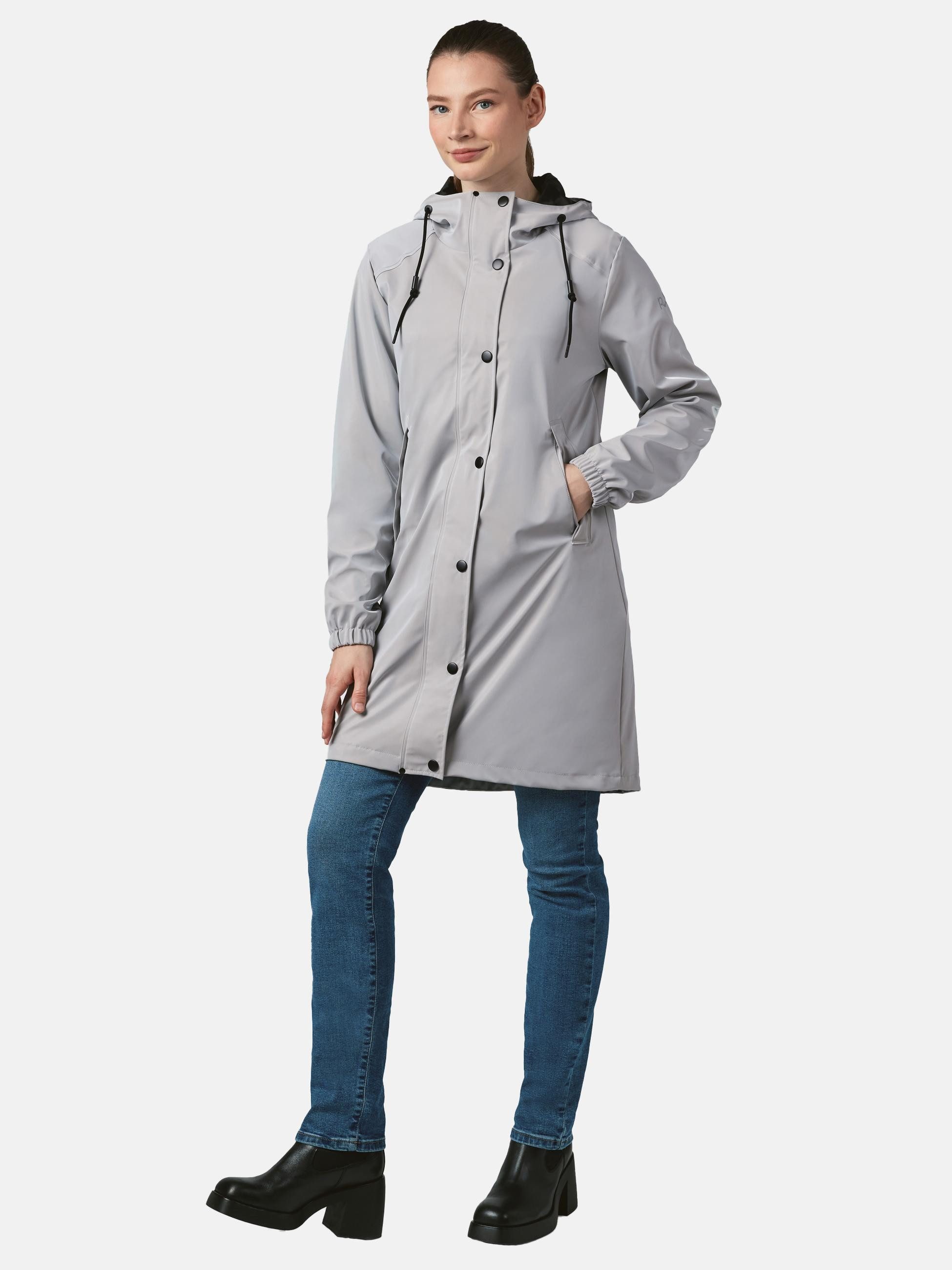 Ragwear Parka Husty Rainy reflektierender, wasserdichter Damen Übergangsmantel