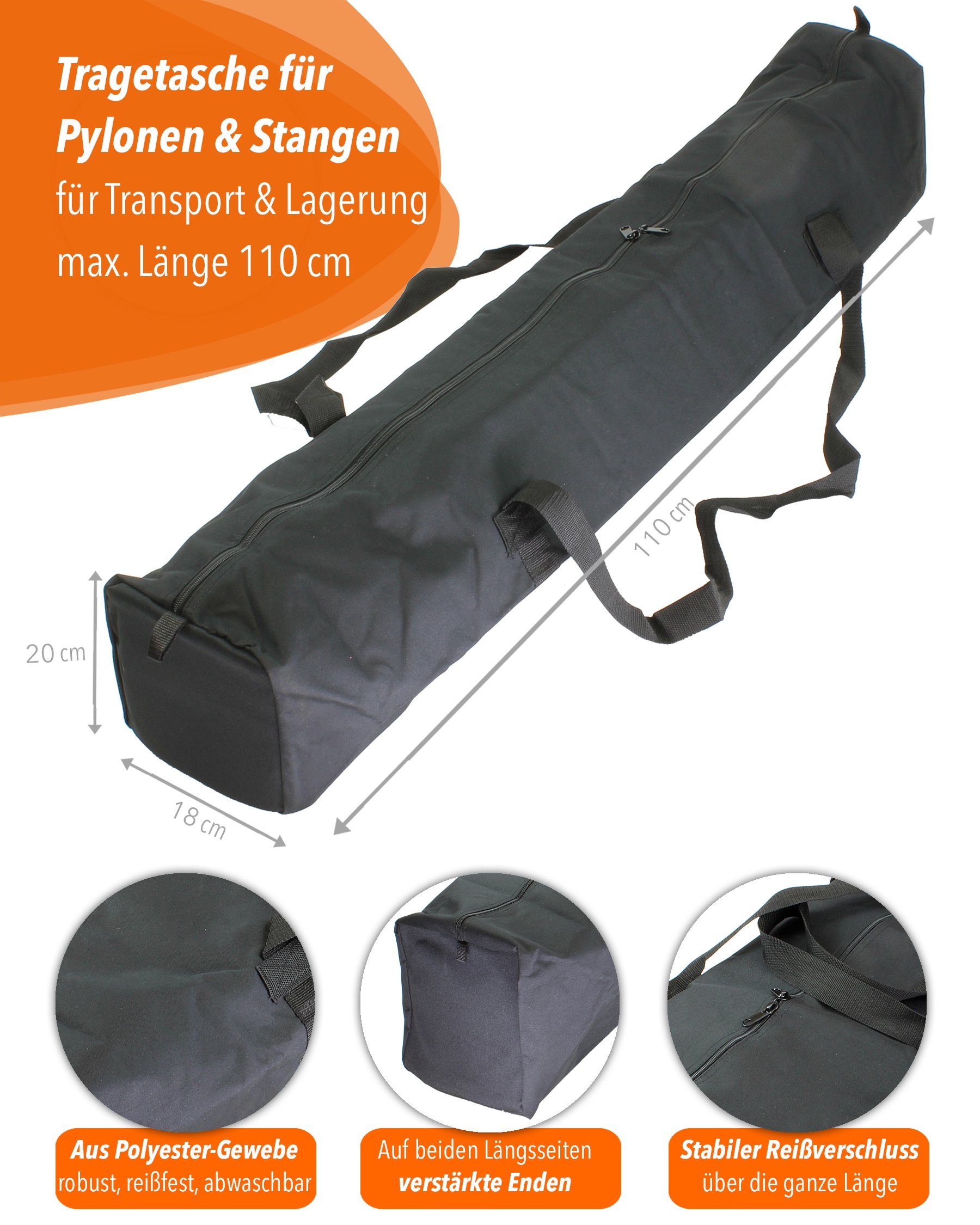 SPORTIKEL24 Sporttasche Tasche für Stangen max. Länge 110 cm & Pylonen günstig online kaufen