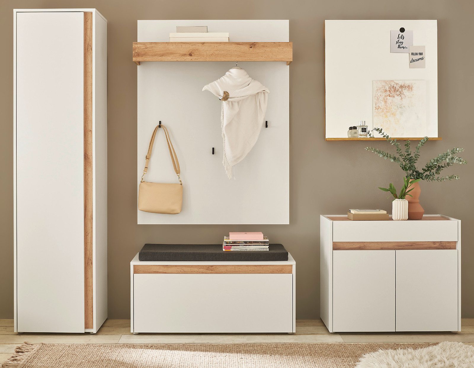 Furn.Design Garderoben-Set Center, (Flurgarderobe in weiß günstig online kaufen