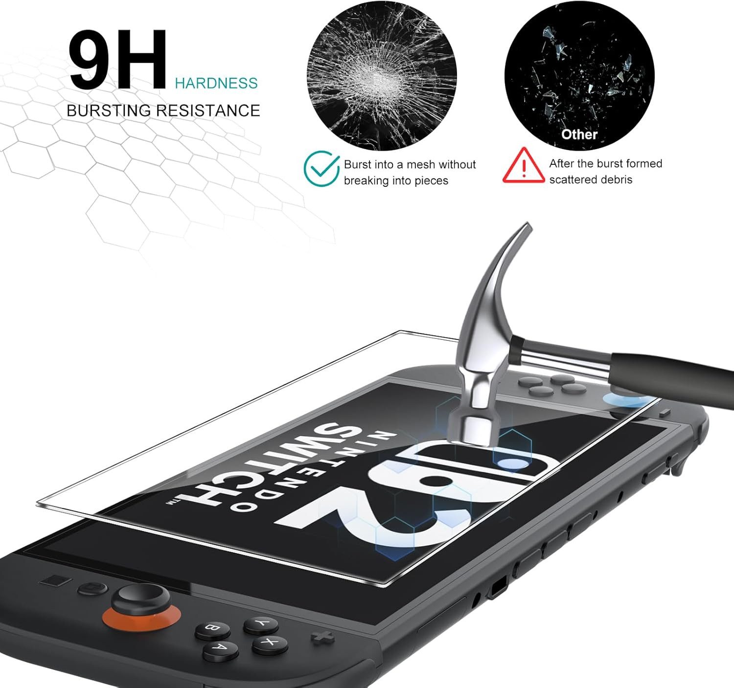 MSM Displayschutzglas 2X Schutzglas für Nintendo Switch 2 Panzerfolie Display Schutz 9H – Bild 2 von 5