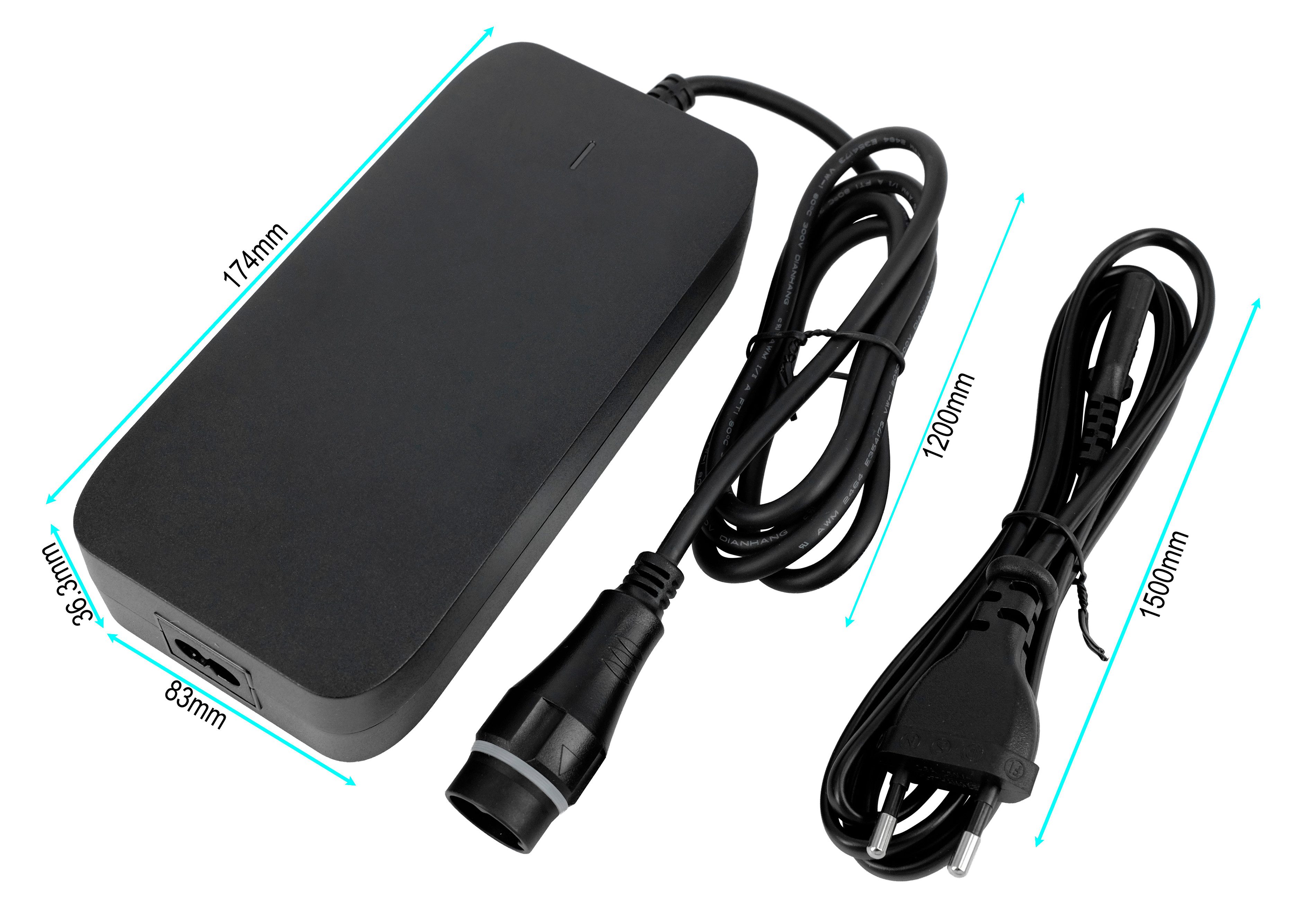 PowerSmart Batterie-Ladegerät (42V 4A Schnellladegerät für Yamaha Simplo Intube Akku 36V GasGas, Haibike, Husqvarna) – Bild 4 von 5