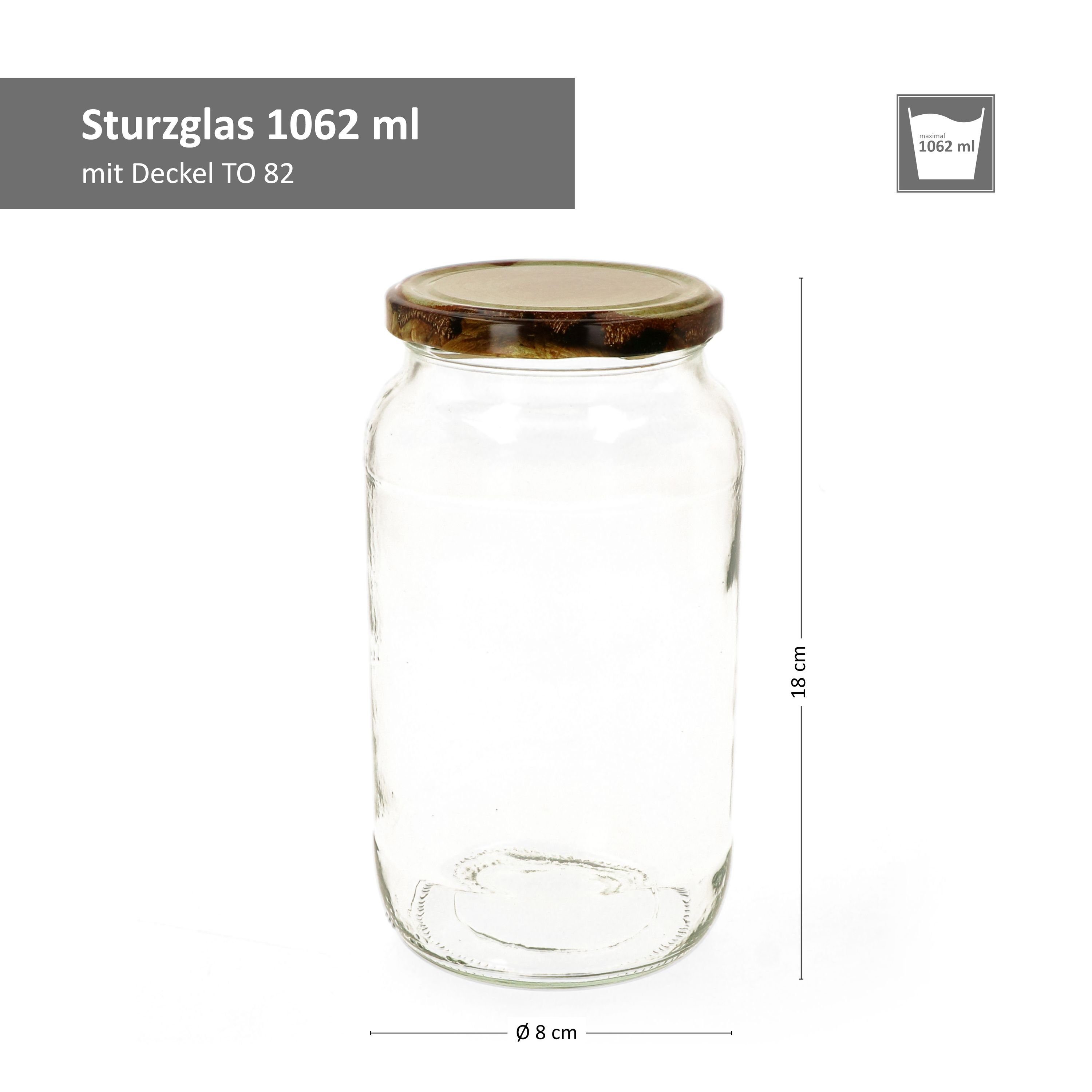 Einmachglas ml incl. 82 Deckel 1062 Set 6er Rezeptheft, MamboCat Holzdekor Glas To Rundglas