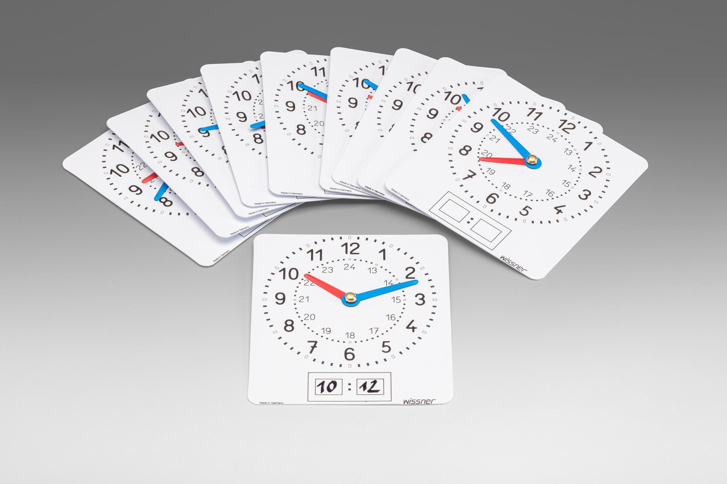 Wissner® aktiv lernen Lernspielzeug Folienuhrensatz (10 Stück), Uhrzeit lernen (Analog & Digital) (10-St)