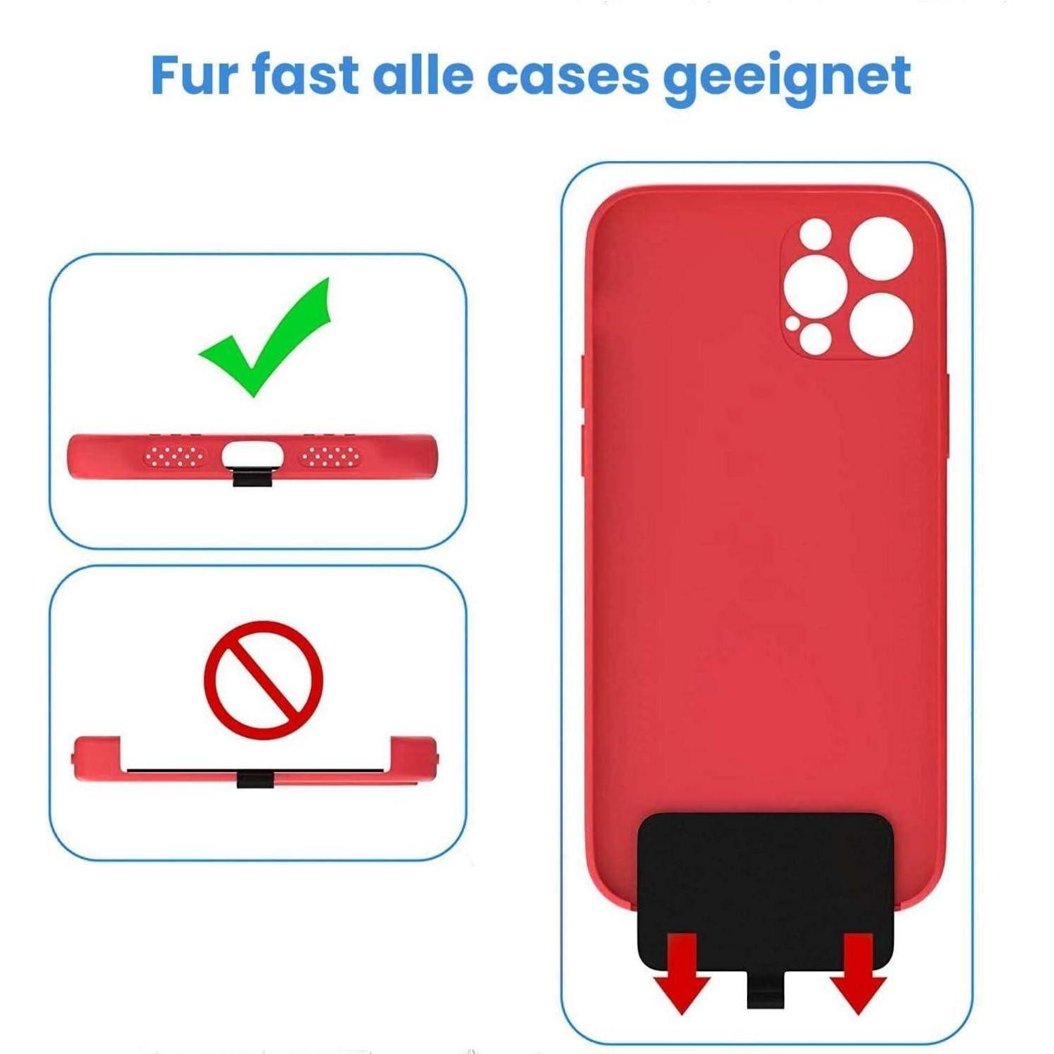 LuxusKollektion Handytasche Handyband Universal Umhängen Smartphone Kette Hülle Schwarz weiß
