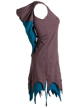Vishes Zipfelkleid Ärmelloses Kleid im Lagenlook aus Biobaumwolle Hippie, Goa, Ethno, Elfen Style