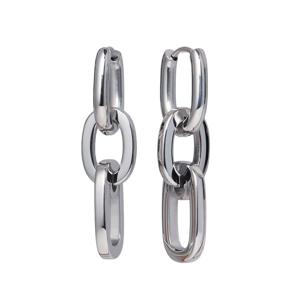 SHELAGO Creolen-Set - Ovale Klappcreolen aus Edelstahl, 2in1 Anhänger Gold oder Silber (1 Paar Ohrringe, 4-tlg., inkl. Schmuckverpackung), Abnehmbarer Einhänger, Klappverschluss, 2-in-1 Styling