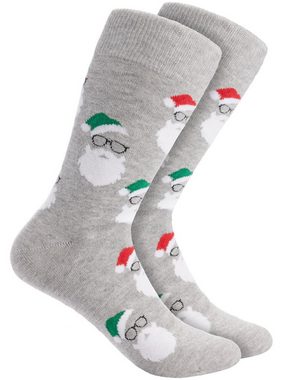 BRUBAKER Socken Weihnachtssocken - Lustige Socken für Damen und Herren (3-Paar, Unisex Baumwollsocken) Chillin with my Snowmies, Pinguine und Bärte