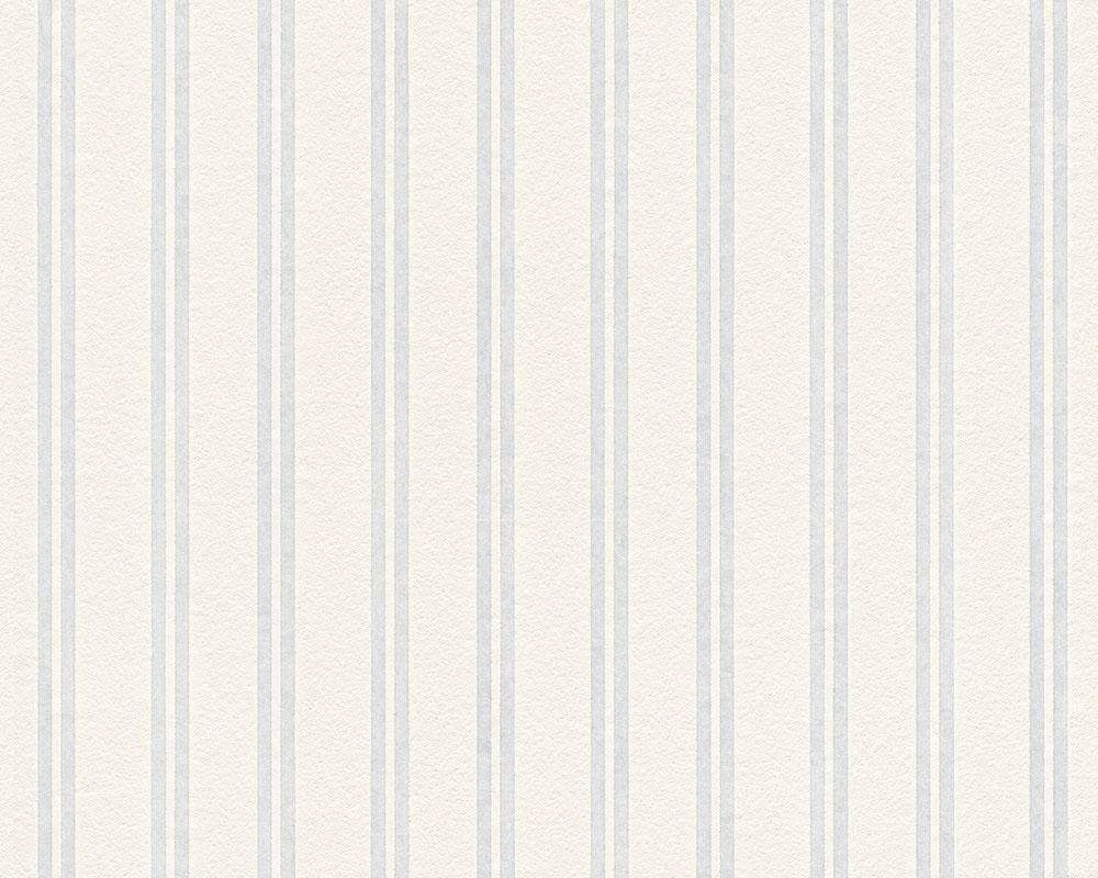 Überstreichbar Vliestapete Weiß Création gestreift, A.S. Streifen Tapete Streifen, Meistervlies,