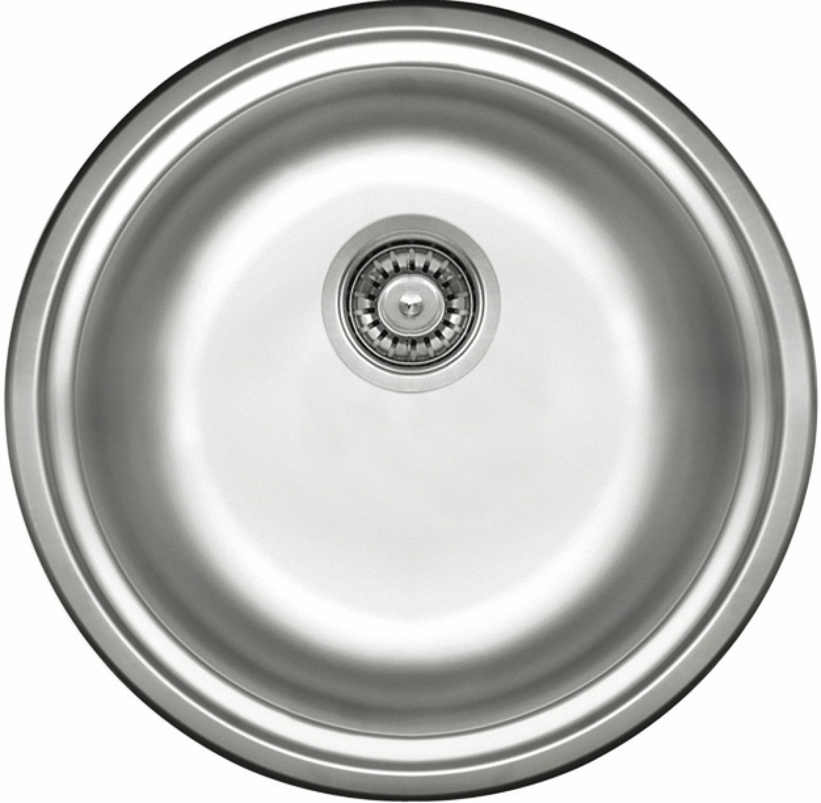 Faizee Möbel Edelstahlspüle Edelstahlspüle Ø 42 cm + Genial Armatur Küchenspüle inkl. Siphon-Set, Rund mit Armatur