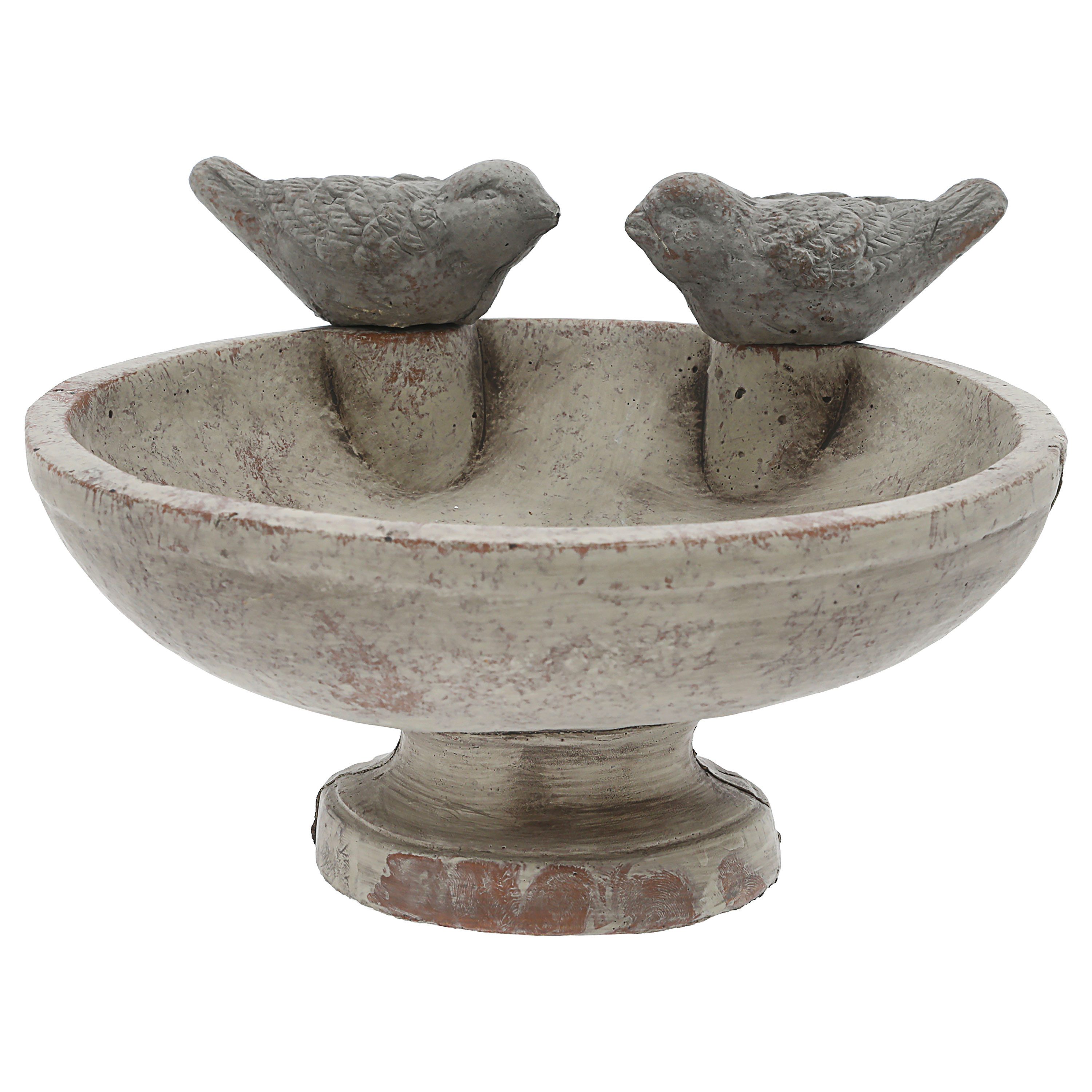 CEPEWA Vogeltränke Vogeltränke zwei Vögel Zement 25x14x21,7cm Wasserbecken Vogelbad