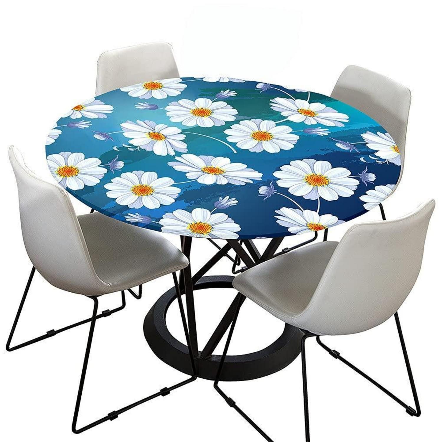 LuxusKollektion Gartentischdecke Tischdecke Rund 100cm Blaues Graffiti (1-tlg)