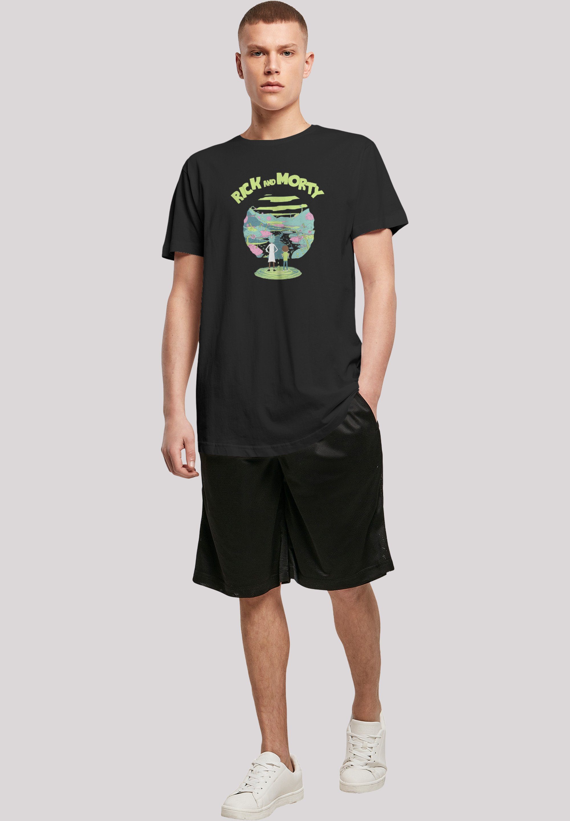 schwarz Morty' T-Shirt and Rick F4NT4STIC Print
