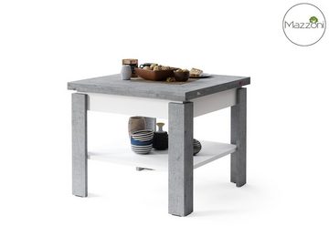 Mazzoni Couchtisch Design Tisch Leo Beton - Weiß matt aufklappbar 65 - 130cm Esstisch