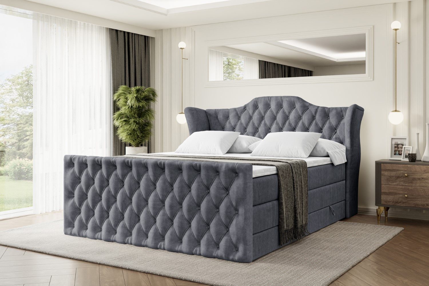 ALTDECOR Boxspringbett VILA-Z KING (Multipocket-Matratze H4, günstig online kaufen