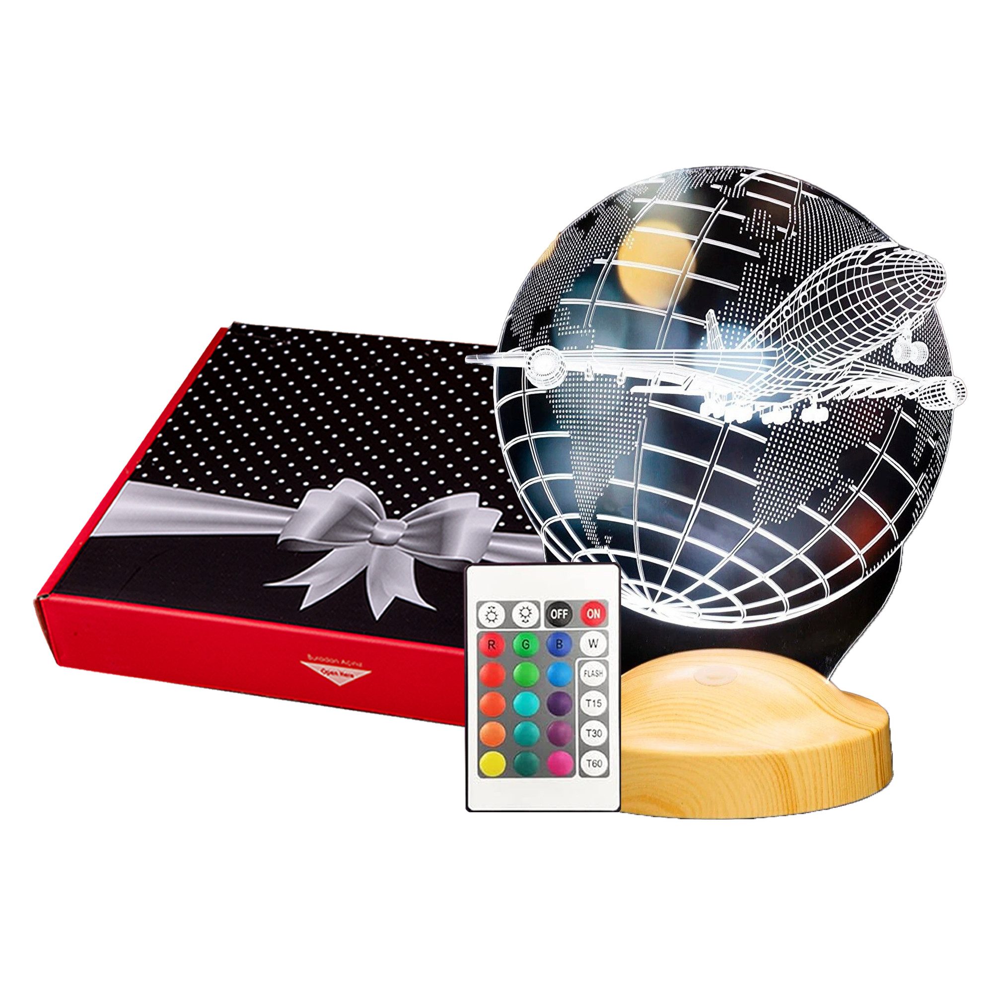Geschenkelampe LED Nachttischlampe 3D Passagierflugzeug Reiseflugzeug Geschenke für Weltreisende, Leuchte 7 Farben fest integriert, Geschenk für Berufseinstieg, Piloten, Freunde, Kollege, Flugzeugliebhaber
