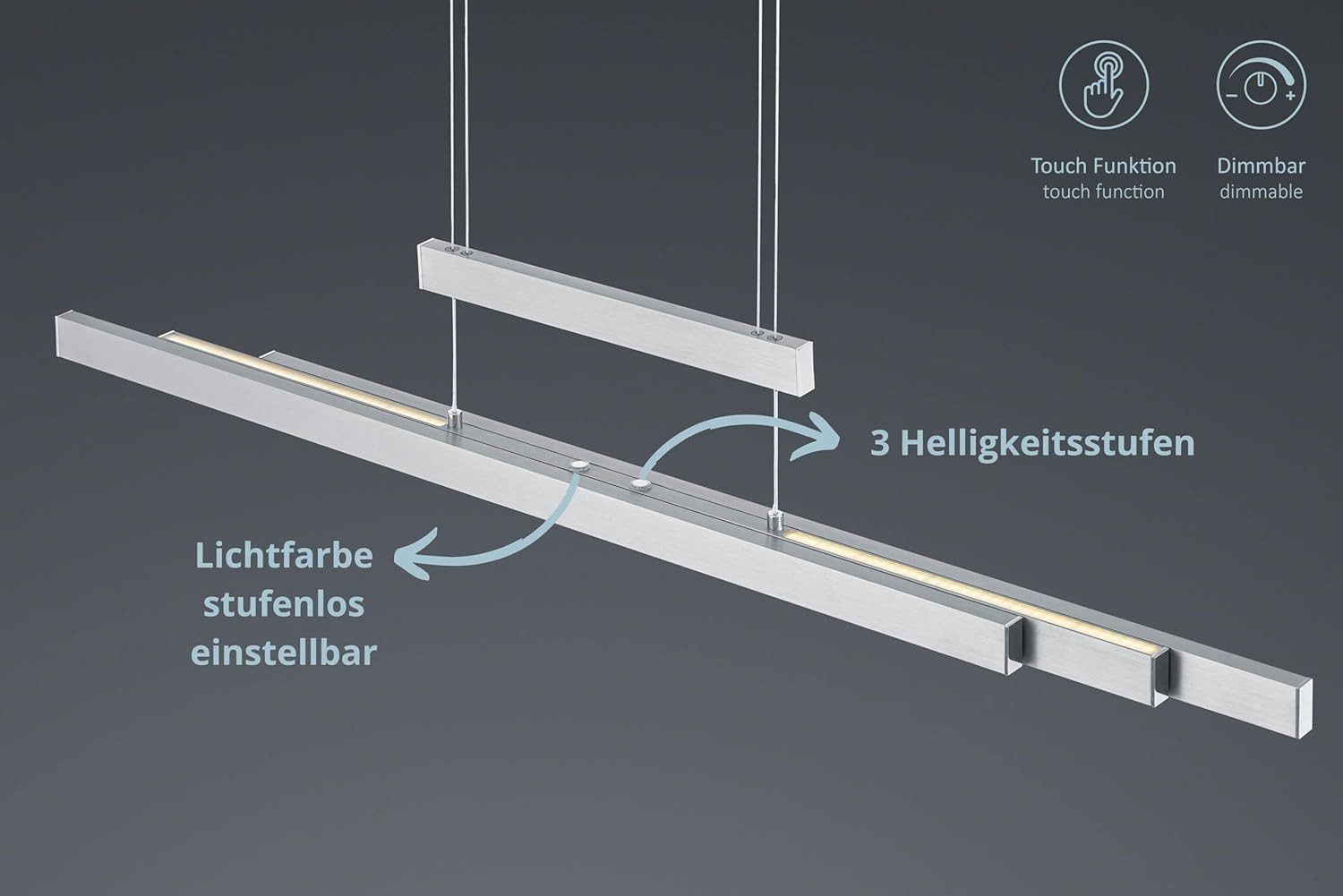 lightling LED Pendelleuchte Tina, LED fest integriert, Tageslichtweiß, 4 fa günstig online kaufen