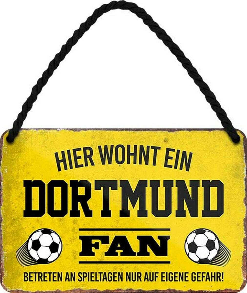 schilderkreis24 Metallschild Hier wohnt ein Dortmund Fan günstig online kaufen